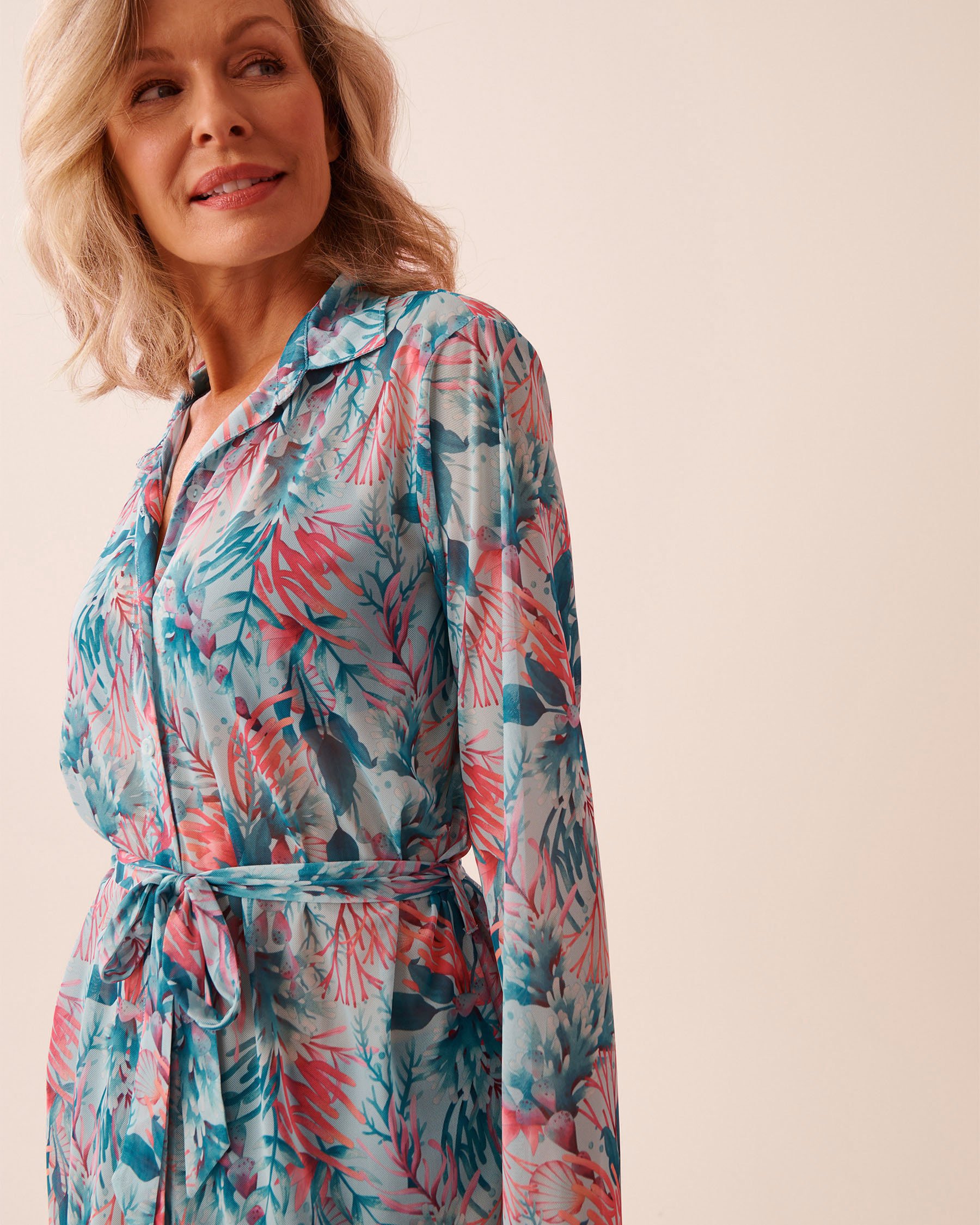LA VIE EN ROSE AQUA Chemise longue en résille Récif enchanté 80100041 - Voir5