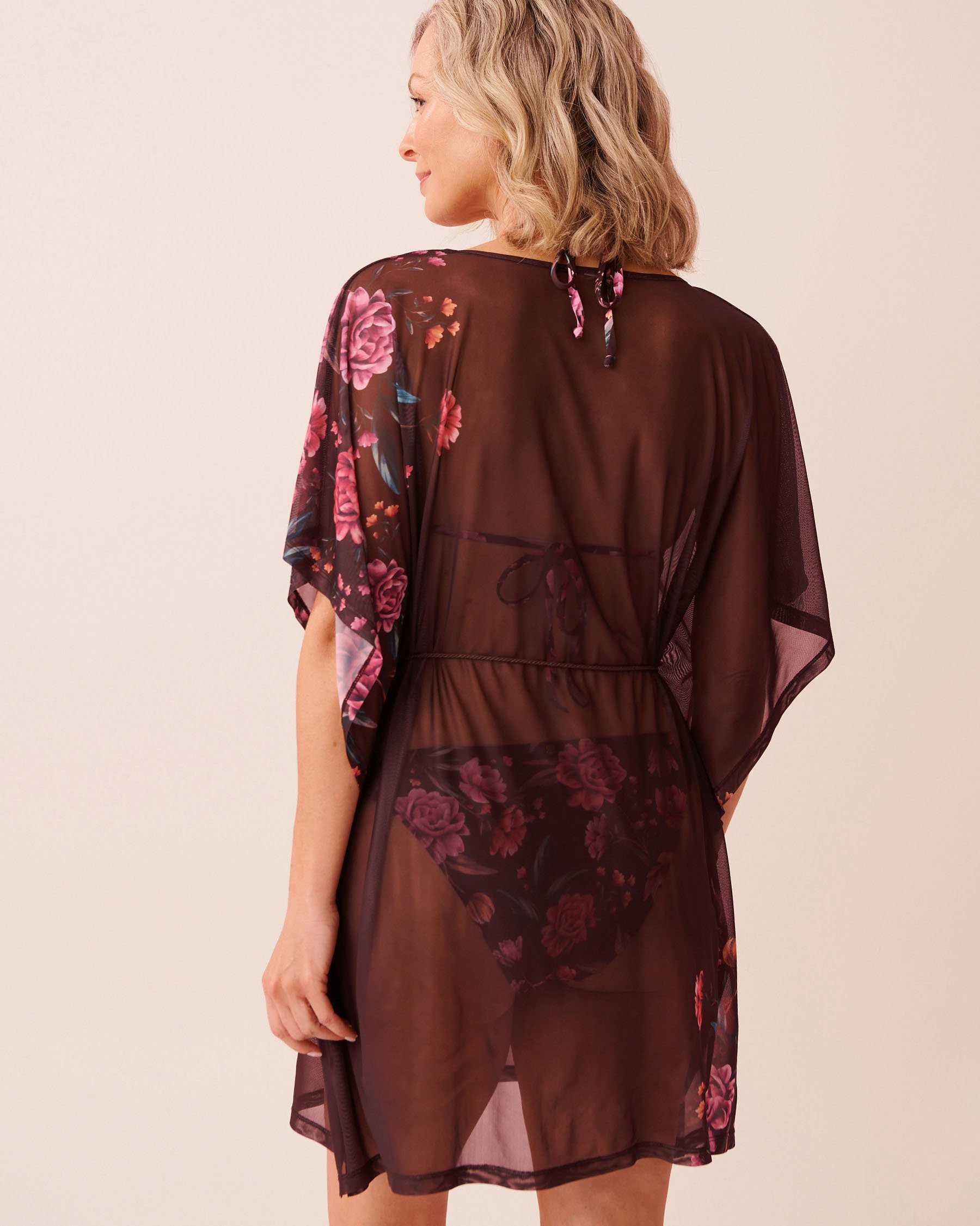 LA VIE EN ROSE AQUA Mesh Caftan Baroque Tapestry 80400075 - View3
