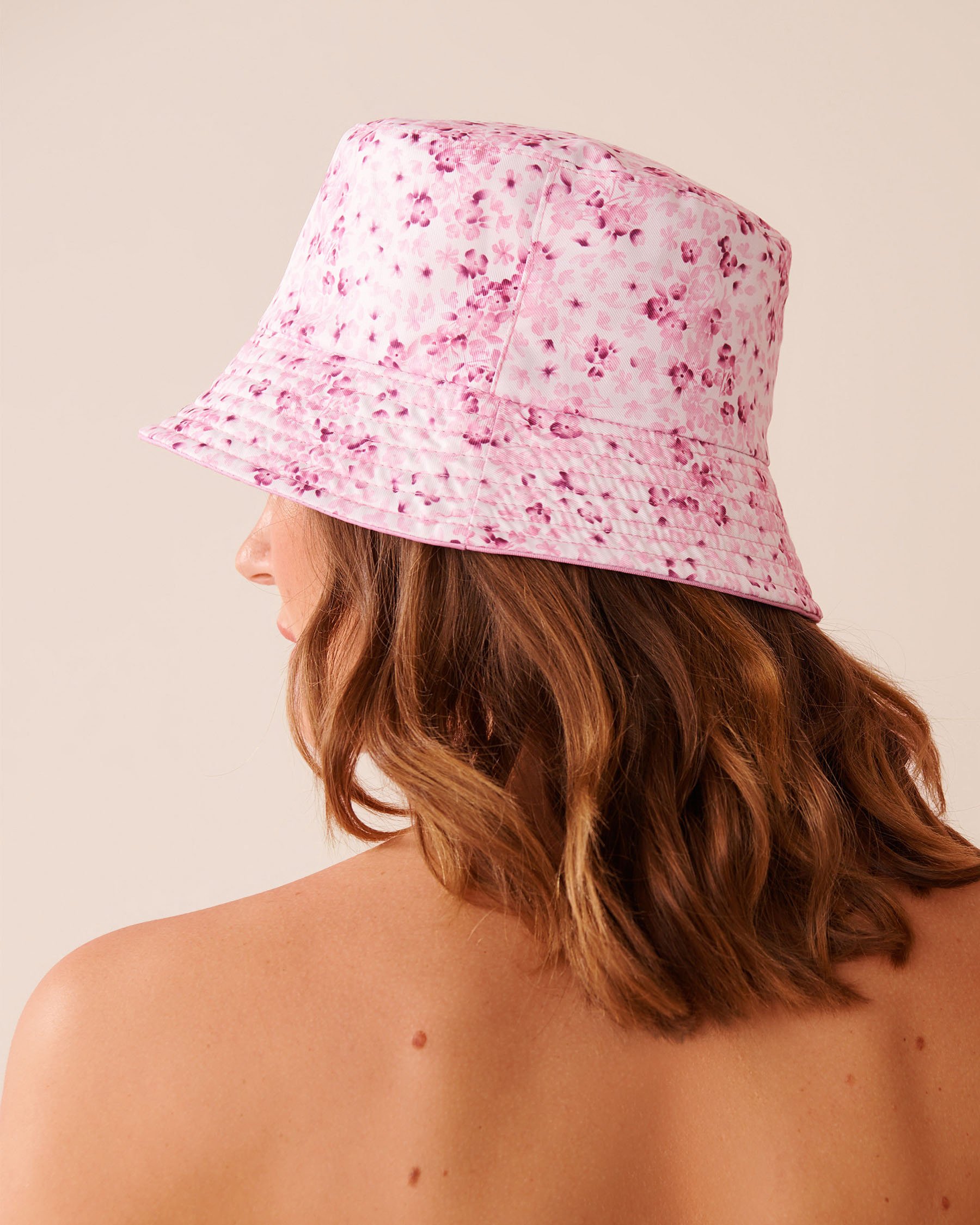 LA VIE EN ROSE AQUA Chapeau bob réversible Prairie rose 80500119 - Voir4