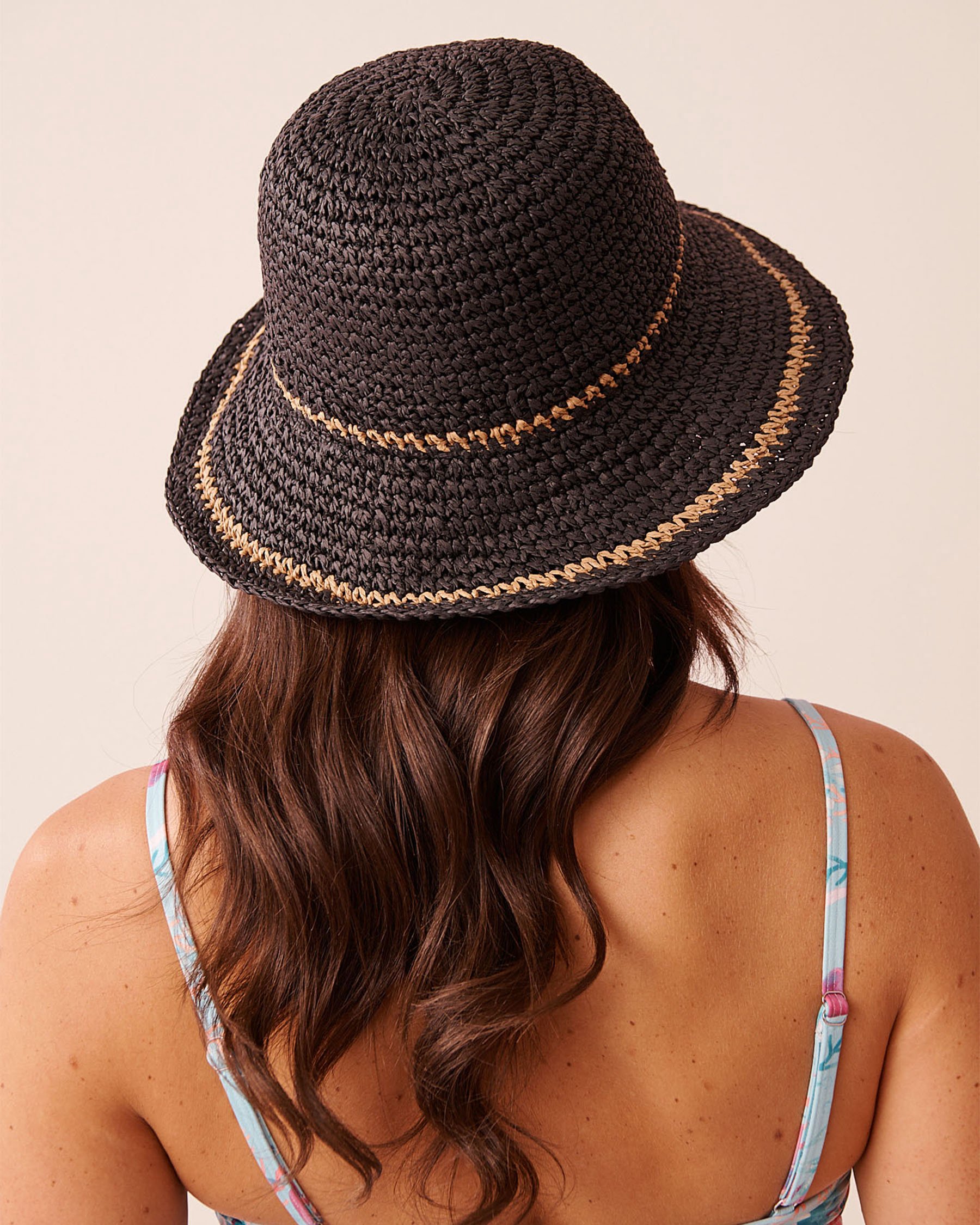 LA VIE EN ROSE AQUA Chapeau de plage cloche Noir 80500120 - Voir2