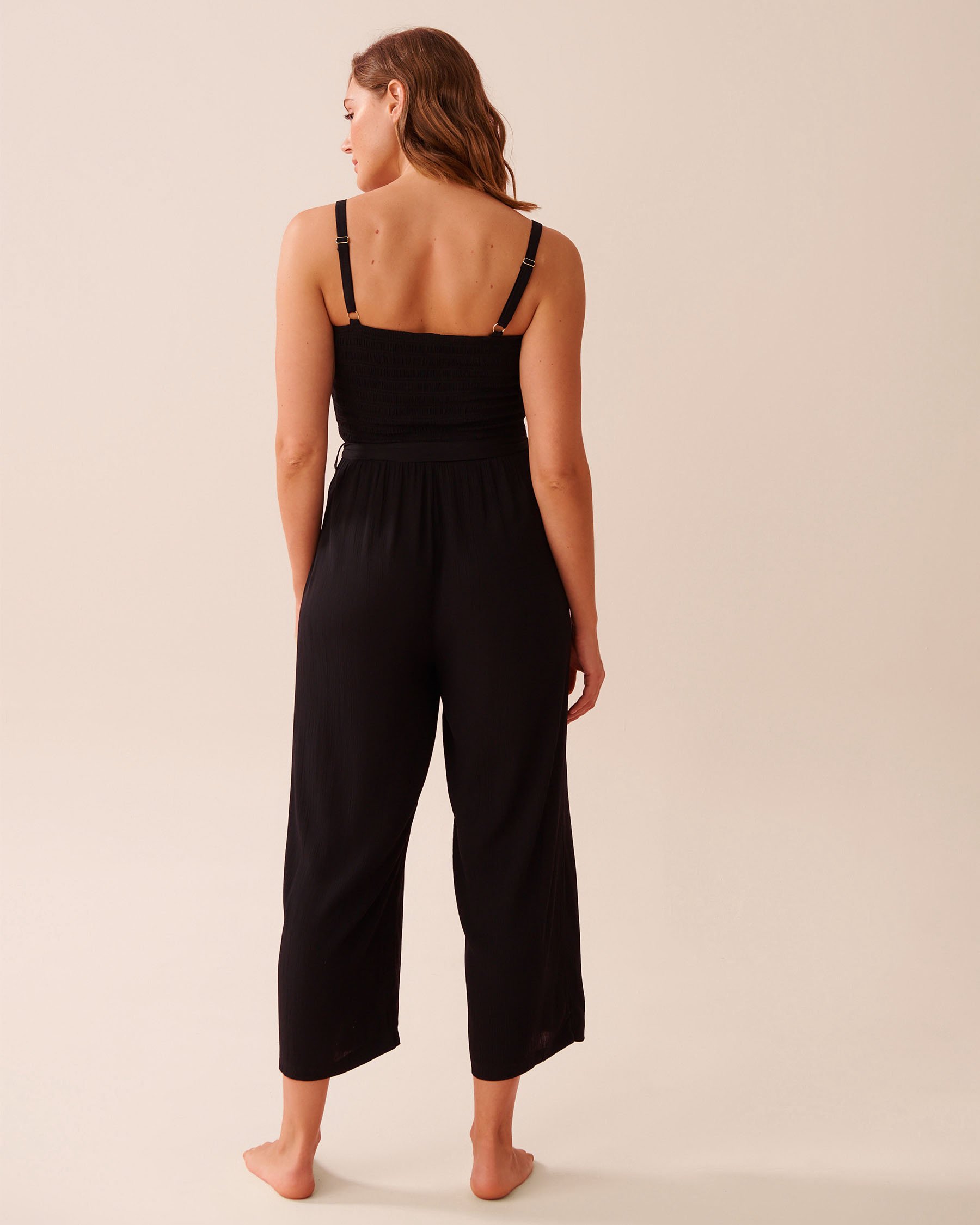 LA VIE EN ROSE AQUA Wide-leg Jumpsuit Black 80300128 - View2