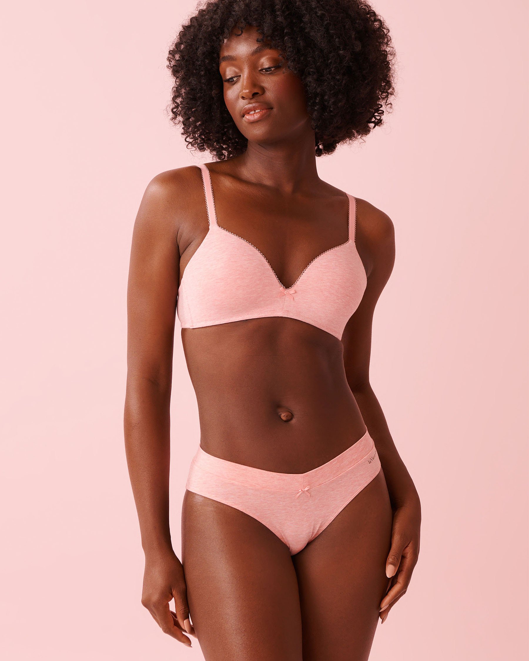 LA VIE EN ROSE Soutien-gorge doublure légère sans armatures en coton Rose fumé 10200565 - Voir1
