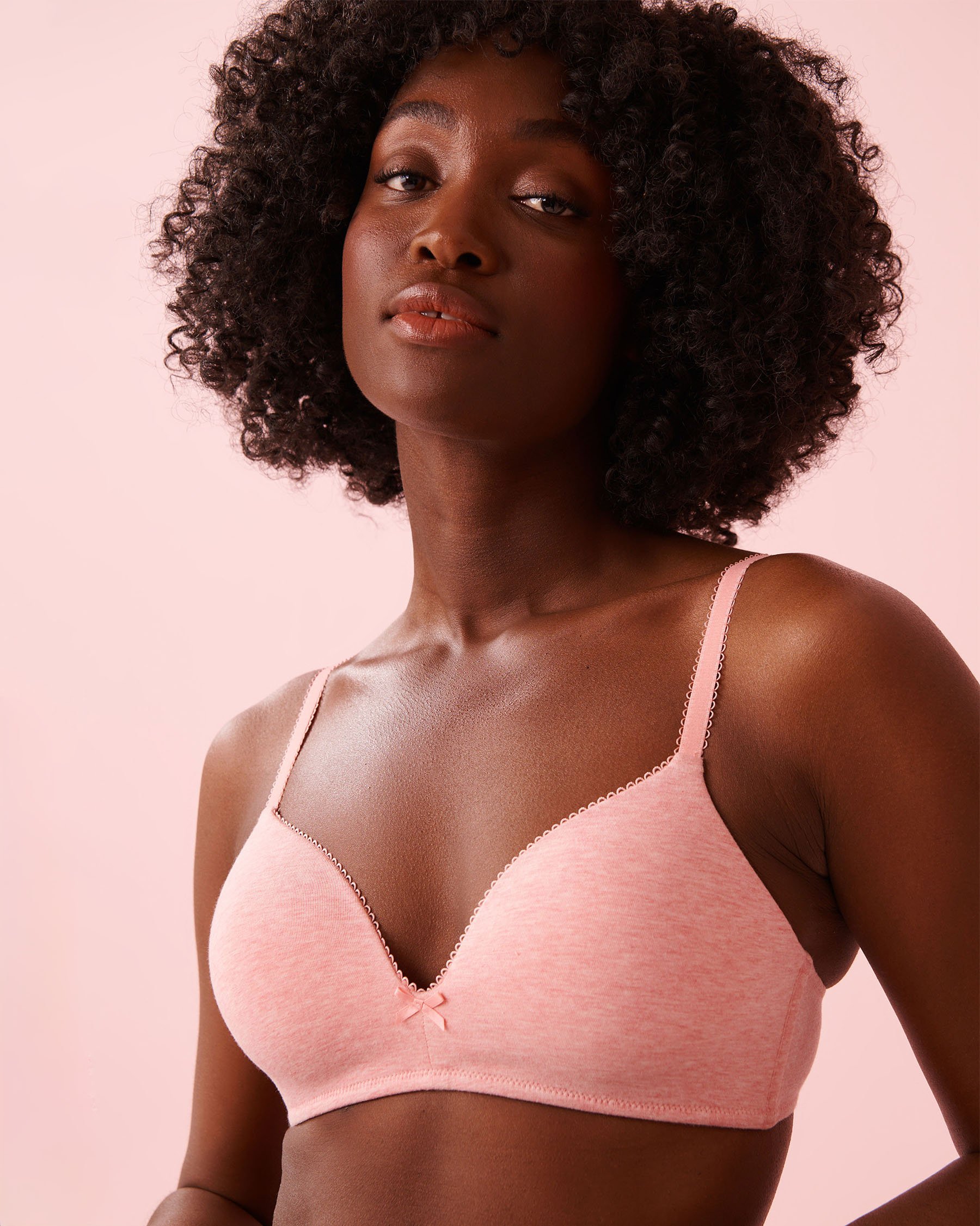 LA VIE EN ROSE Soutien-gorge doublure légère sans armatures en coton Rose fumé 10200565 - Voir3