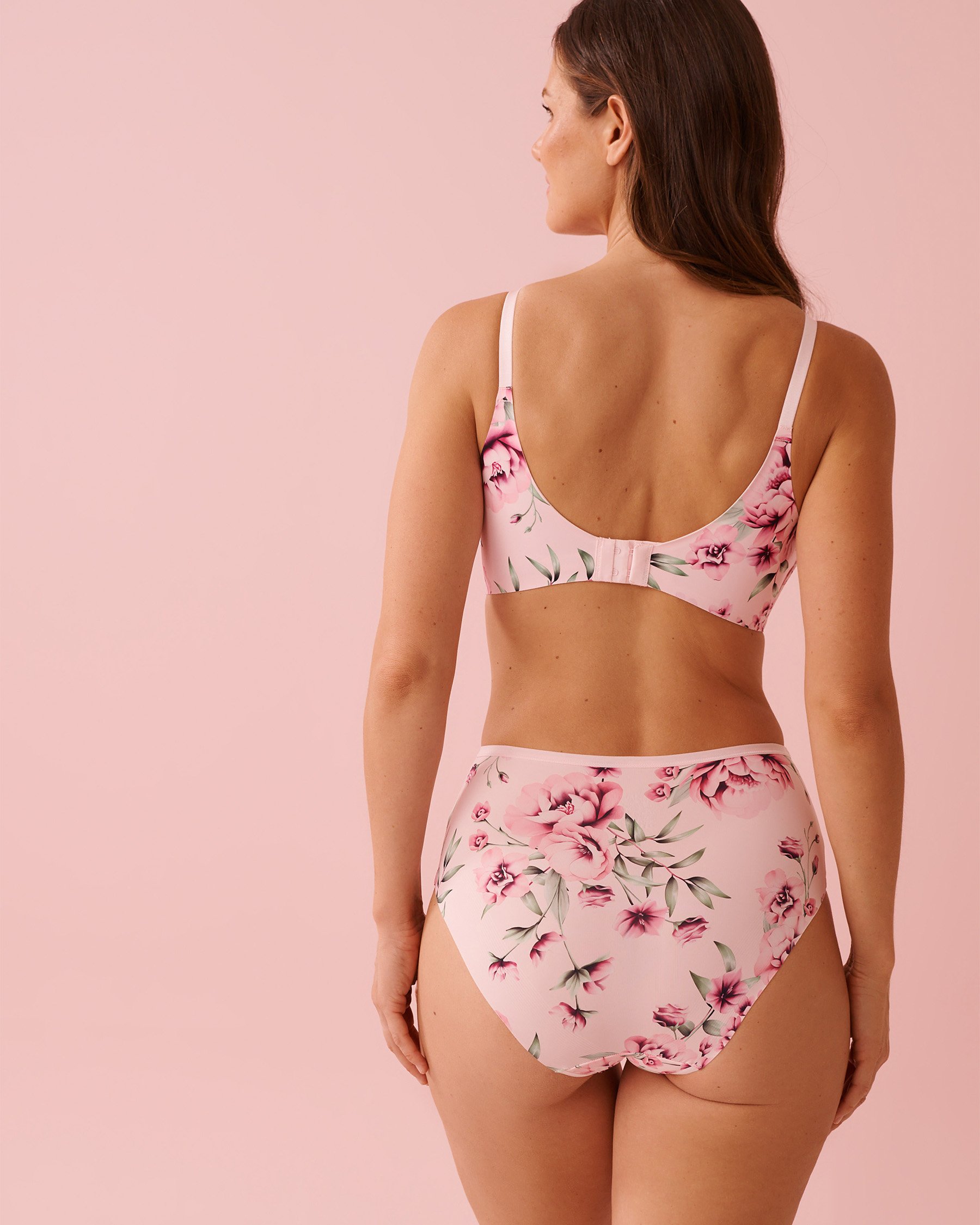LA VIE EN ROSE Soutien-gorge doublure légère sans armatures dos lisse Rose/Fleurs roses 10200568 - Voir2