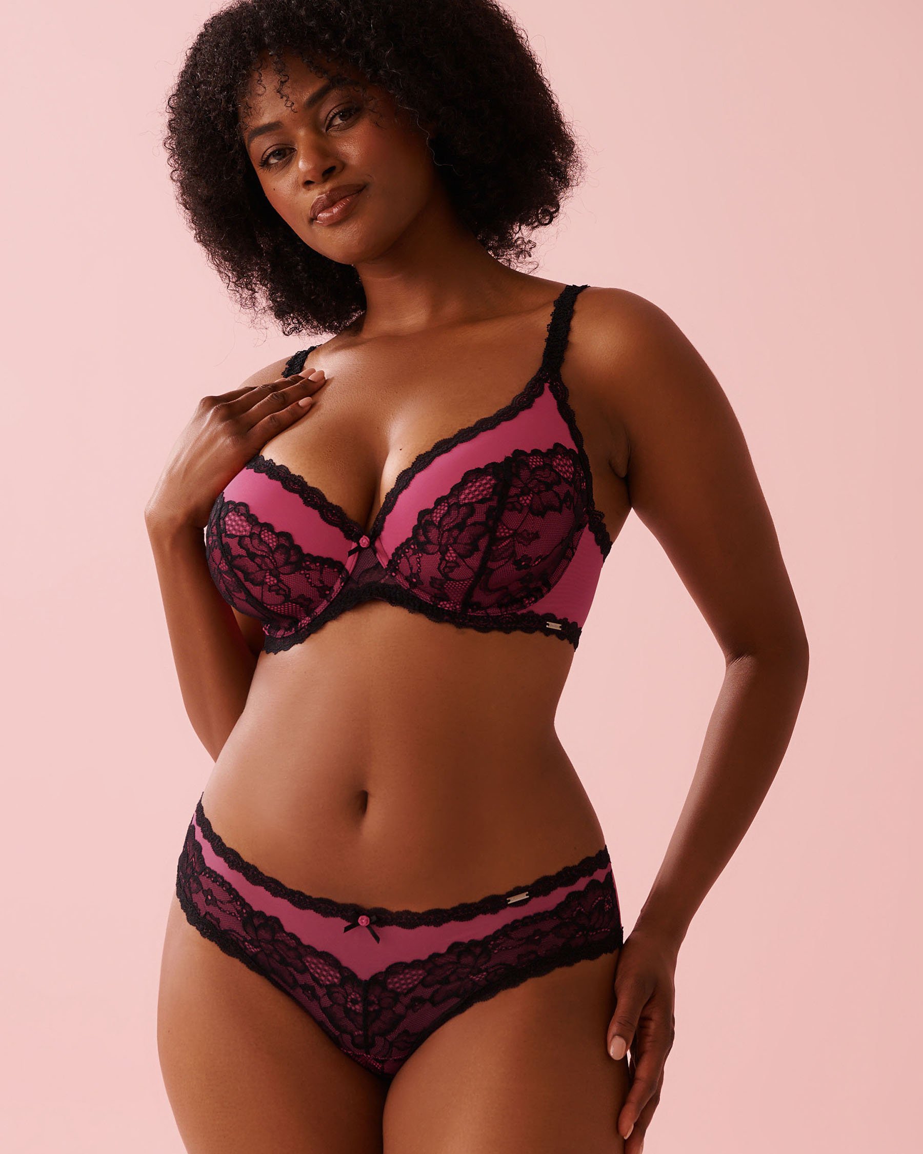 LA VIE EN ROSE Lightly Lined Bra Fuchsia Pink 10200562 - View2