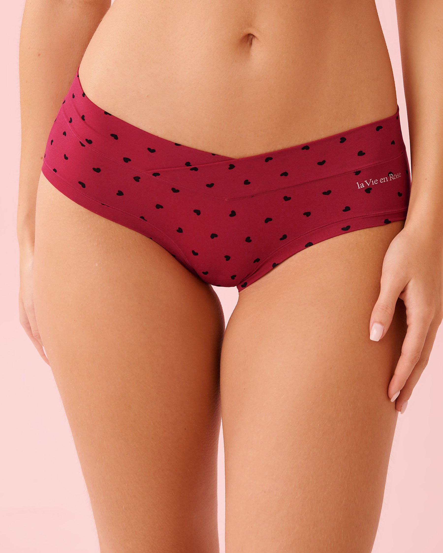 LA VIE EN ROSE Culotte aux hanches fit parfait Rouge/Cœurs 20200763 - View1