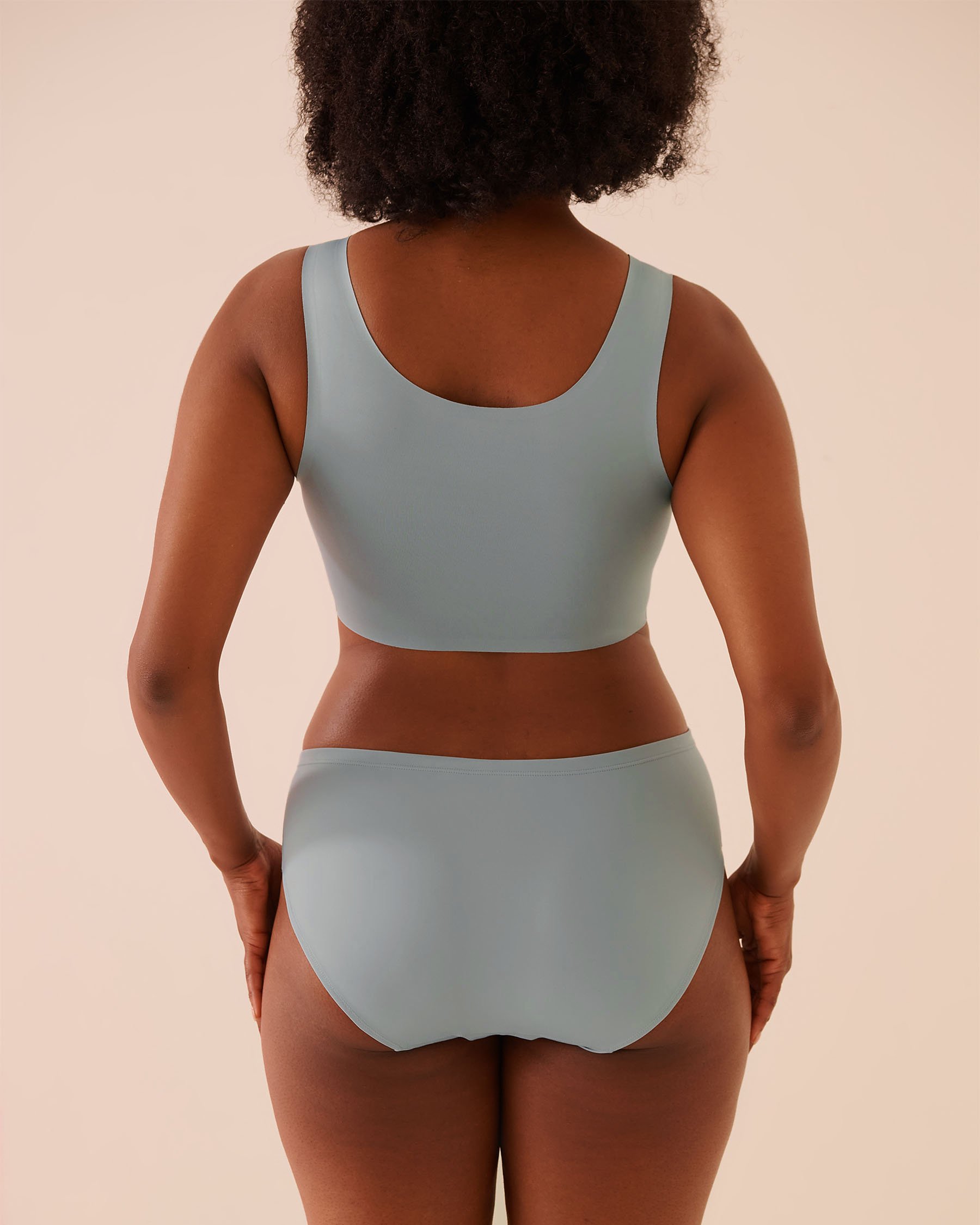 LA VIE EN ROSE Culotte menstruelle coupe aux hanches absorption super Bleu gris 20400033 - View2