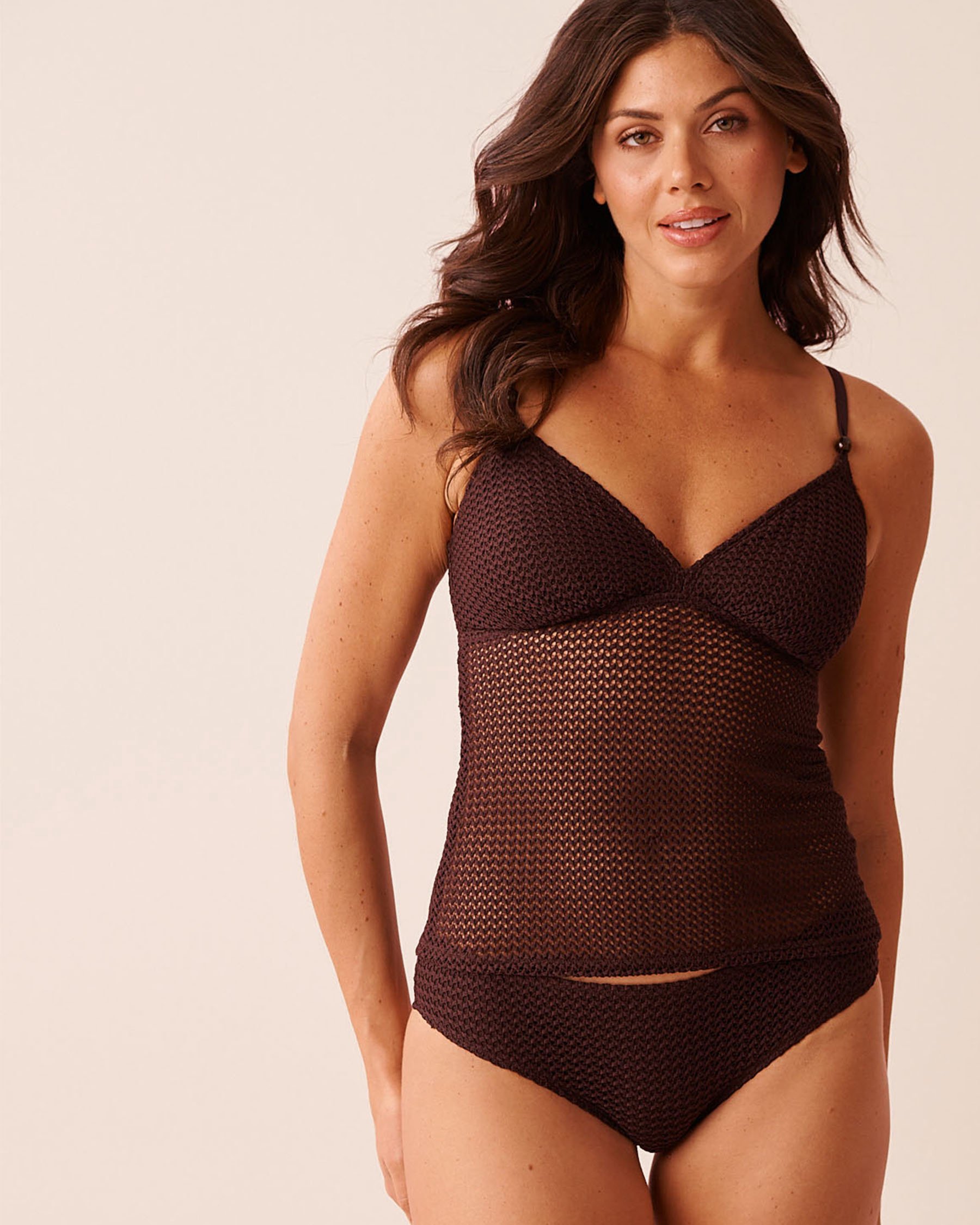 LA VIE EN ROSE AQUA CHOCOLATE Crochet Cheeky Bikini Bottom Chocolate 70300815 - View6