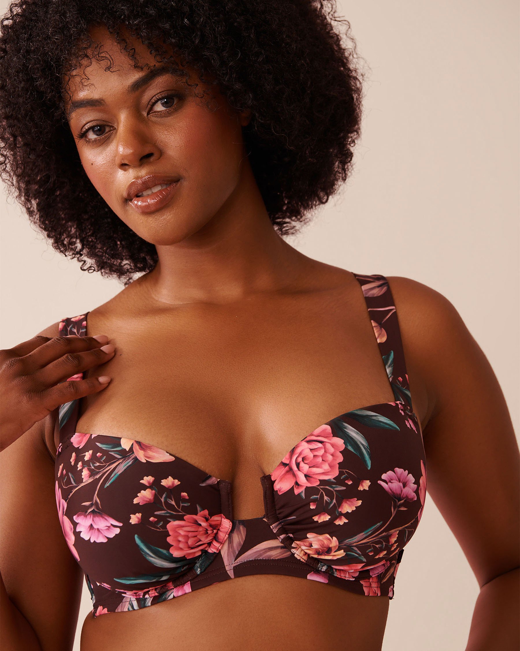 LA VIE EN ROSE AQUA ROYAL GARDEN D Cup Balconette Bikini Top Royal Garden 70200208 - View6