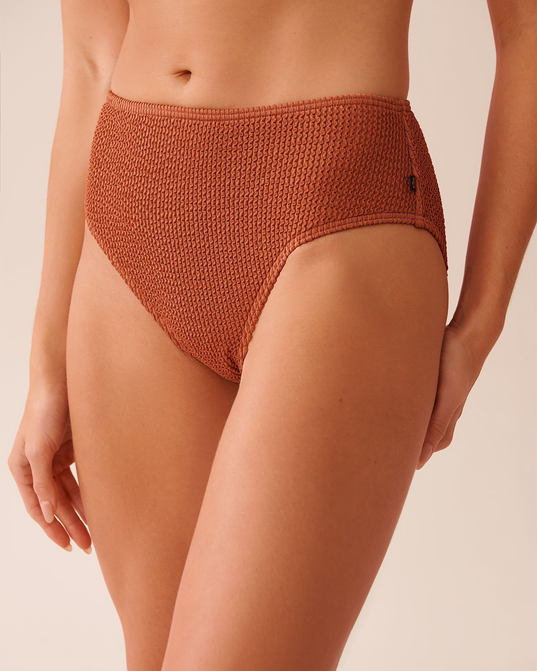 LA VIE EN ROSE AQUA TERRACOTTA Mid Waist Bikini Bottom Terracotta 70300837 - View1