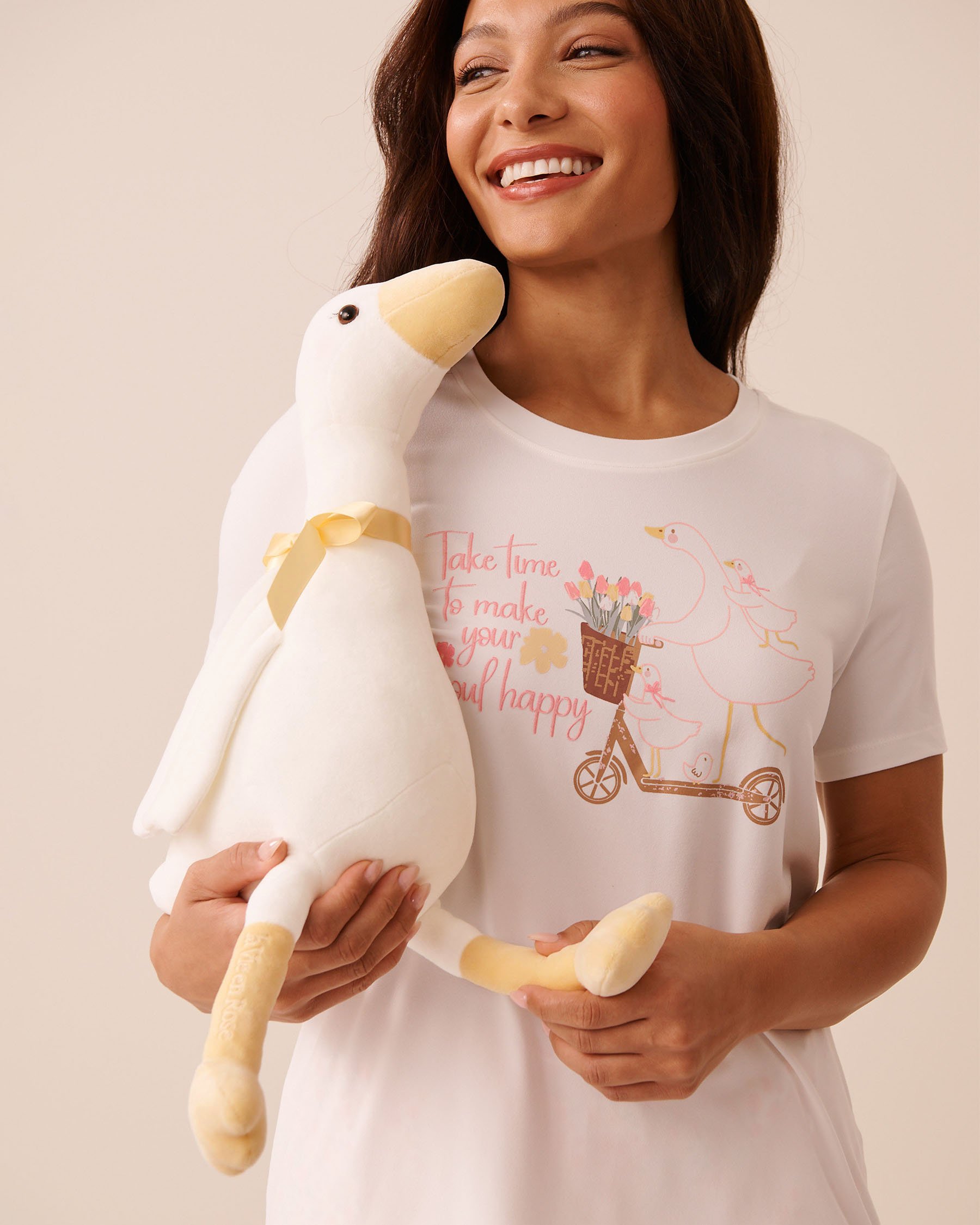 LA VIE EN ROSE Oie en peluche Blanc 40700457 - View1
