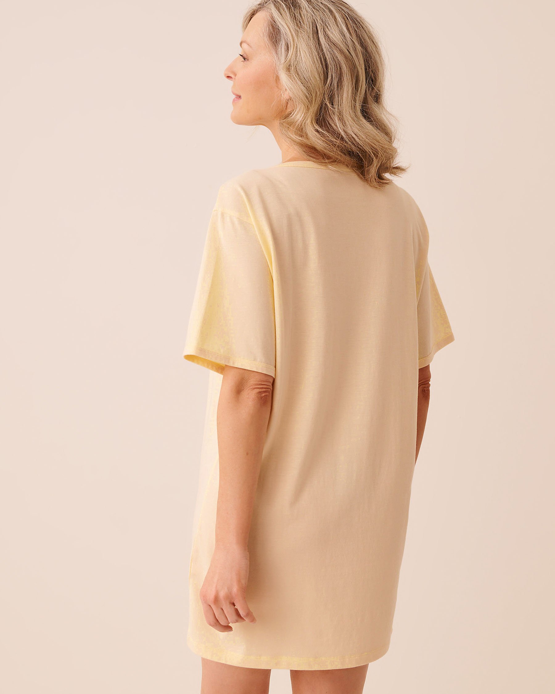 LA VIE EN ROSE Chemise de nuit imprimé pancake Jaune/Pancakes 40500487 - Voir2