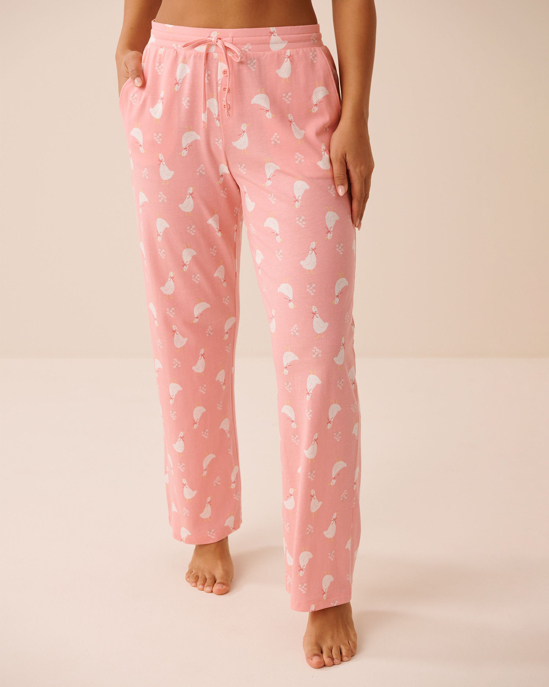 LA VIE EN ROSE Goose Print Pajama Pants Pink/Geese 40200834 - View1