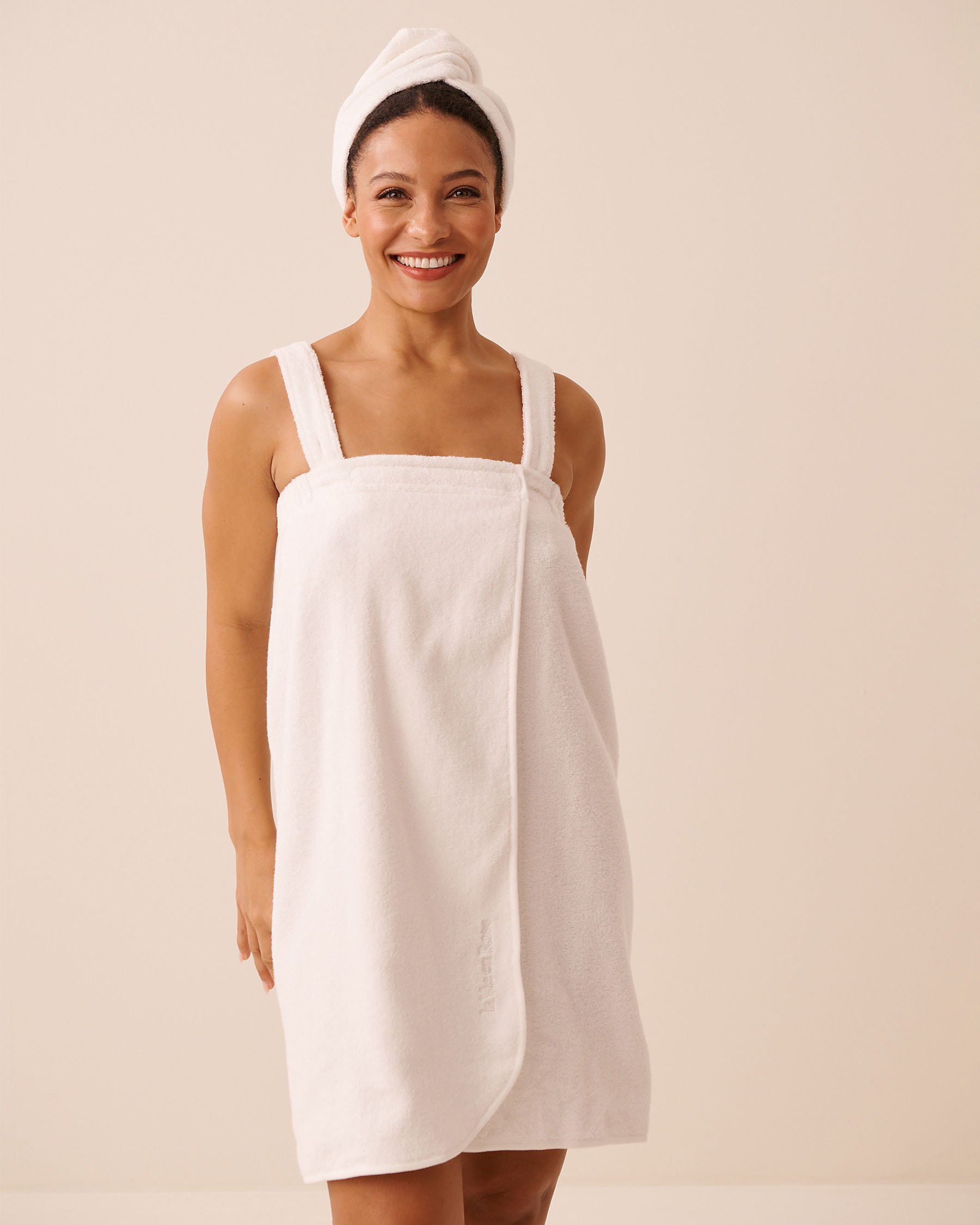 LA VIE EN ROSE Terry Body Wrap & Hair Towel Set White 40600229 - View1