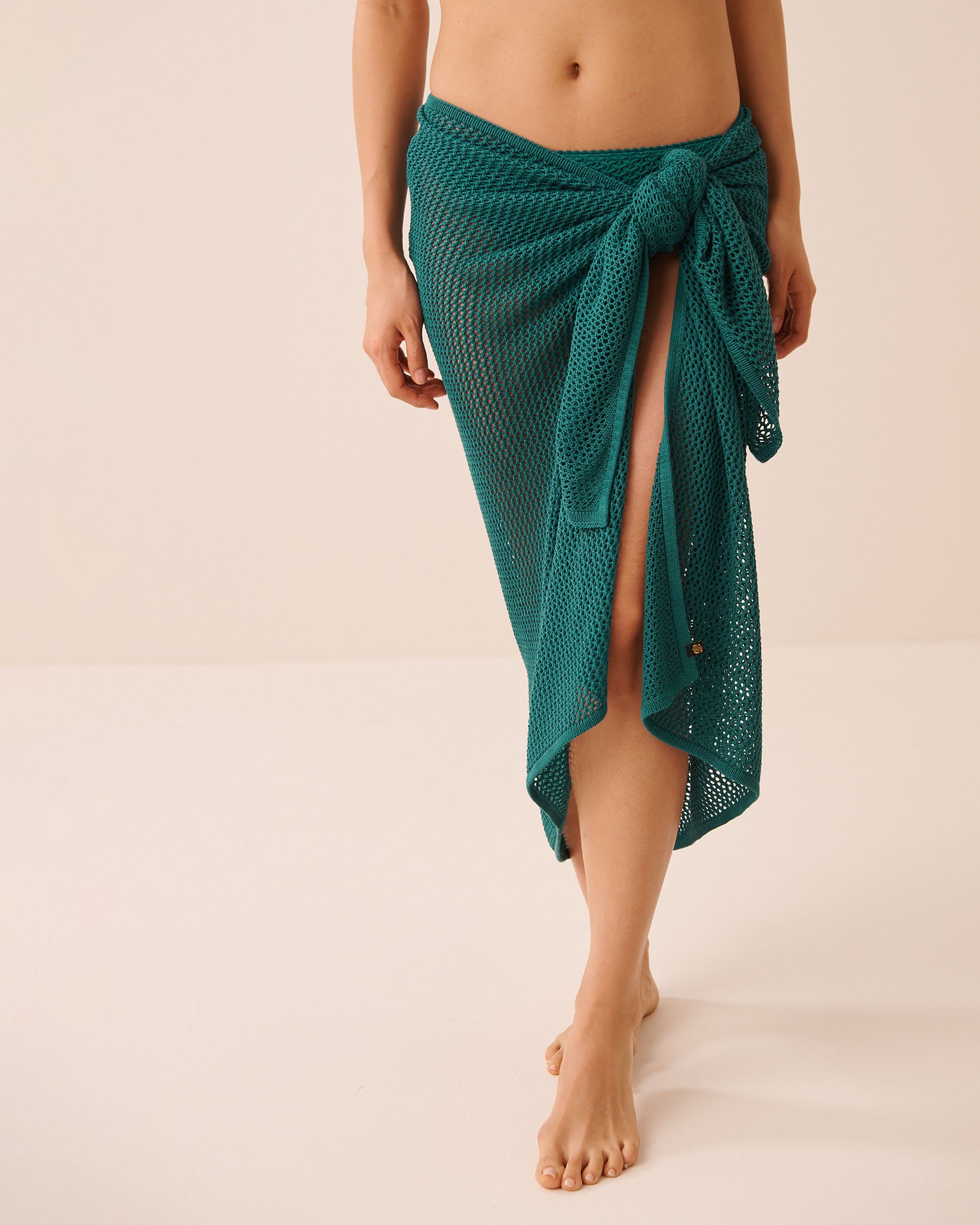 LA VIE EN ROSE AQUA Paréo long en crochet Vert sarcelle 80200102 - Voir4