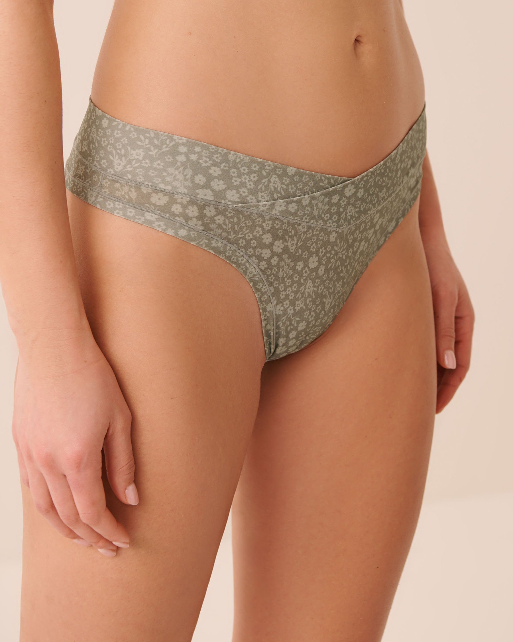 LA VIE EN ROSE Culotte tanga fit parfait Fleurs vertes 20200804 - Voir1