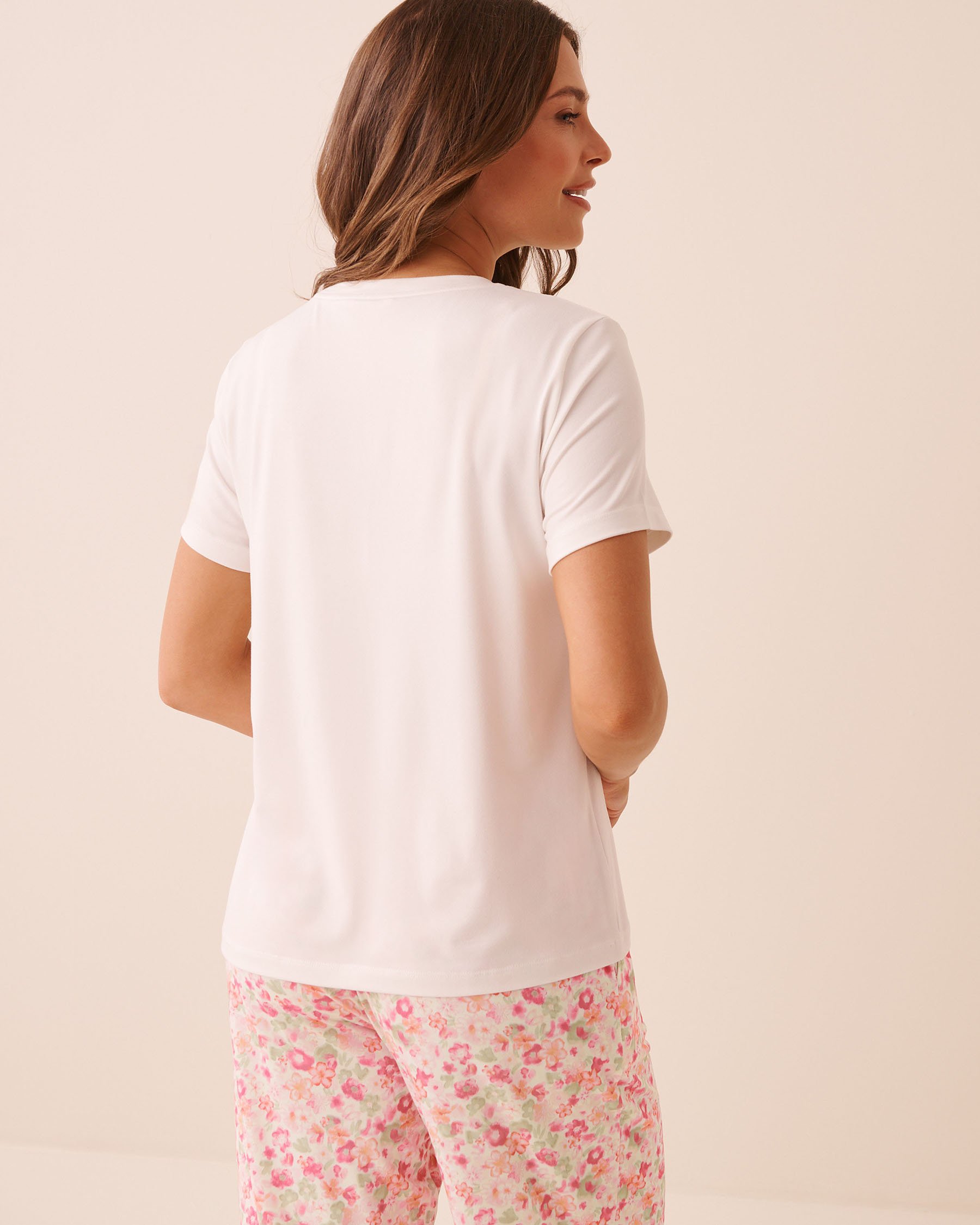 LA VIE EN ROSE T-shirt manches courtes ultra doux imprimé homard Blanc 40100861 - View2