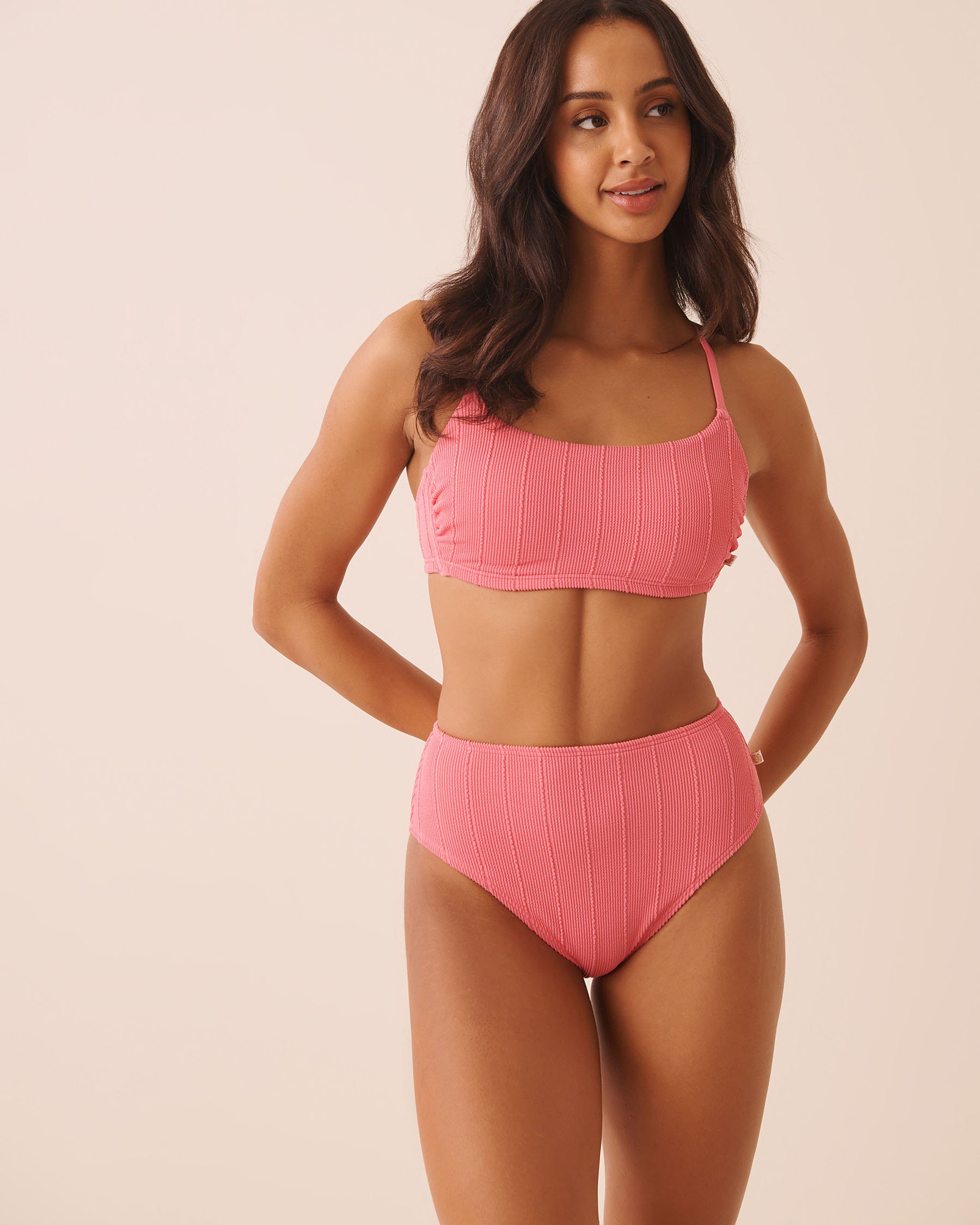 LA VIE EN ROSE AQUA Bas de bikini brésilien taille haute BUBBLE GUM Rose bubble gum 70300906 - View3