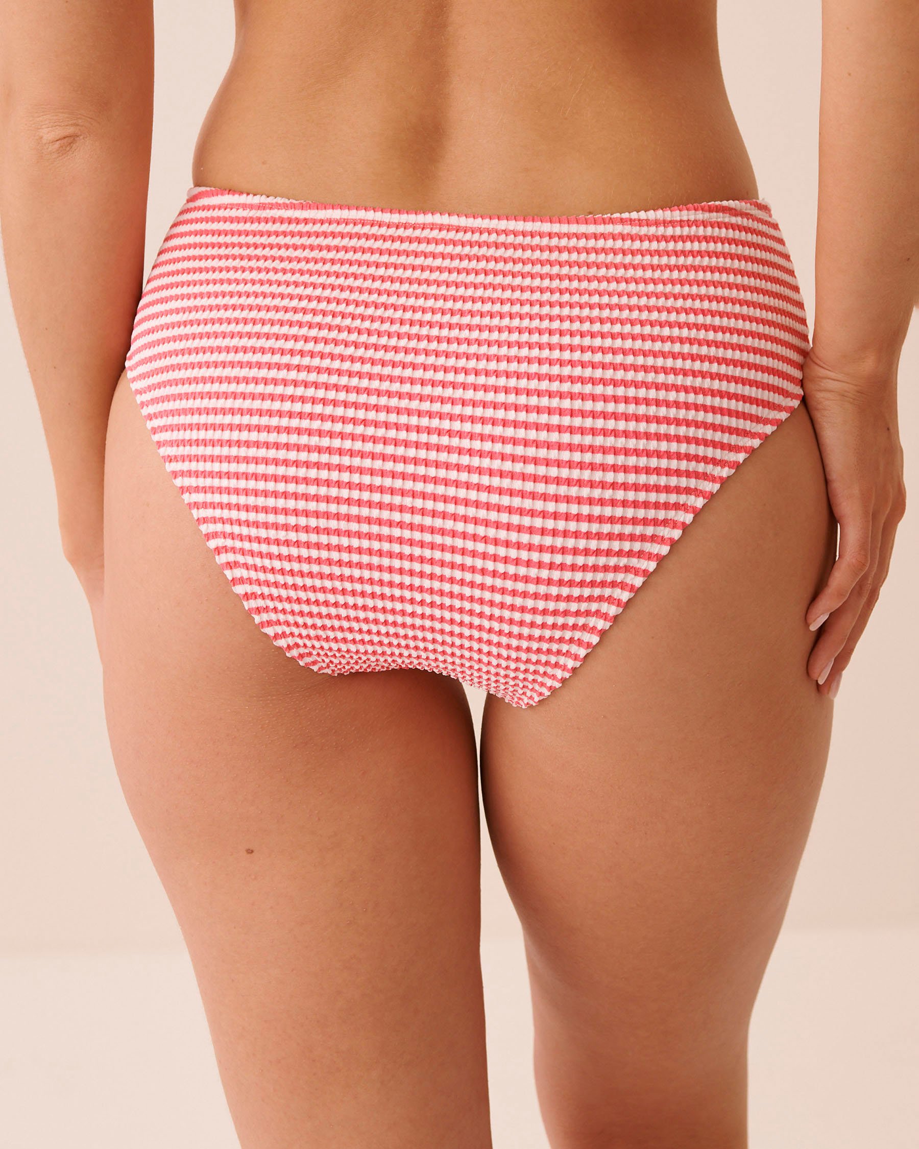LA VIE EN ROSE AQUA Bas de bikini cheeky taille mi-haute BUBBLEGUM STRIPE Rayures roses 70300892 - Voir2
