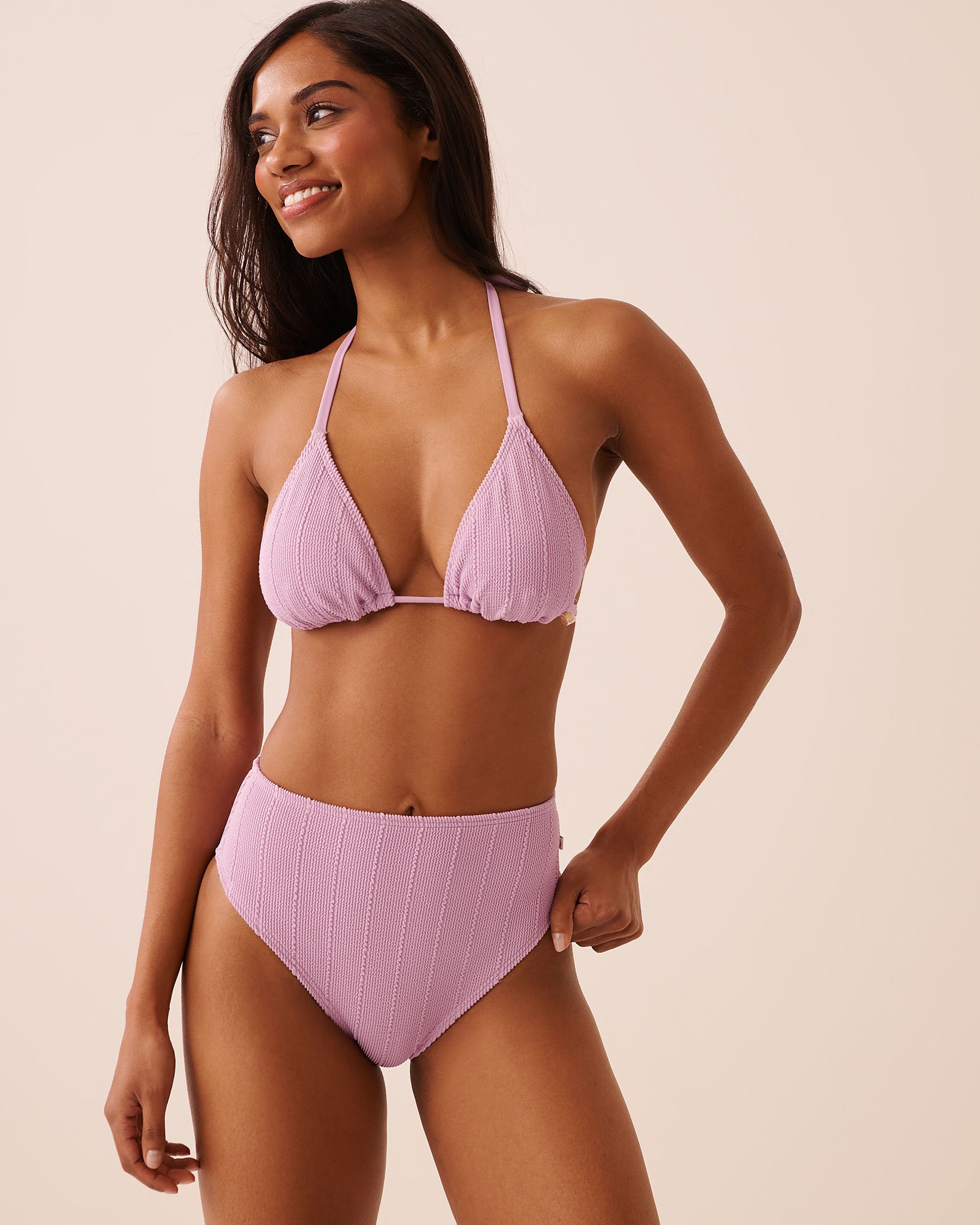 LA VIE EN ROSE AQUA Bas de bikini brésilien taille haute SWEET LILAC Lilas délicat 70300906 - View3