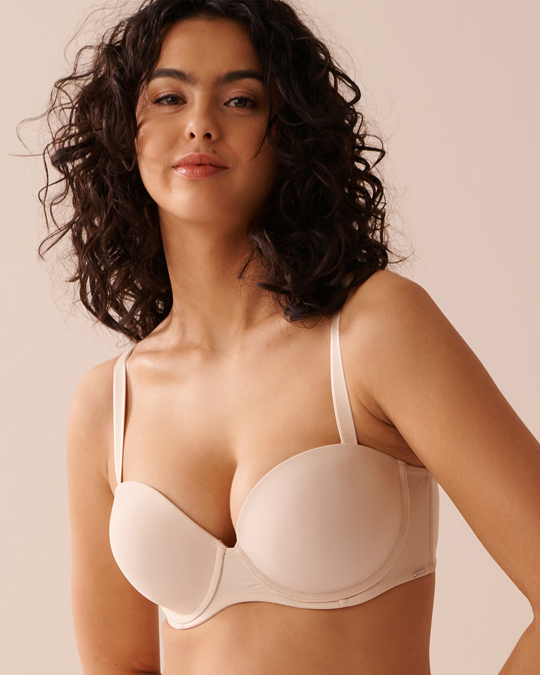 LA VIE EN ROSE Push-up Strapless Demi Bra Champagne 2040159 - View3
