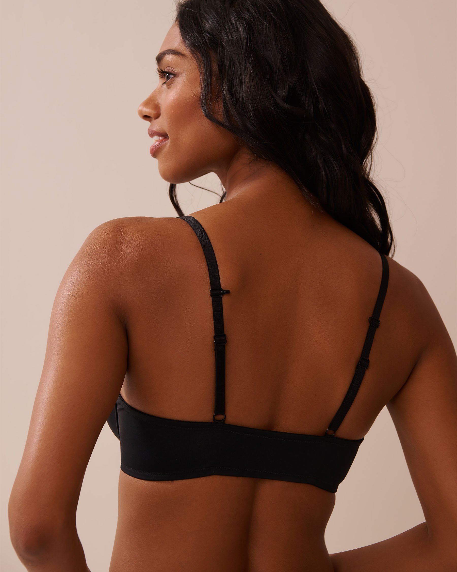 LA VIE EN ROSE Soutien-gorge doublure légère fermeture avant demi-buste Noir 10200376 - View3