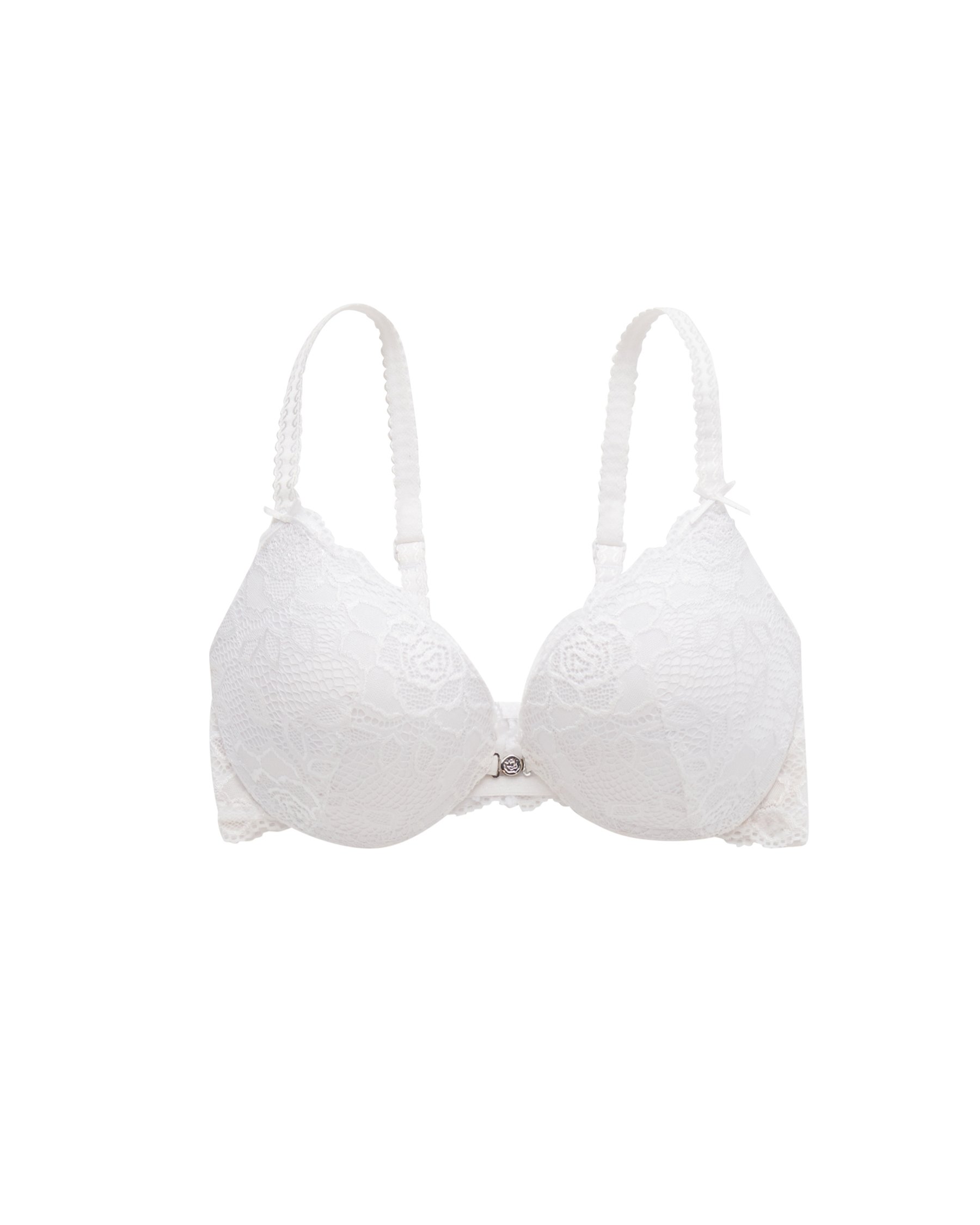 LA VIE EN ROSE Push-up Front Closure Demi Bra White Lace 596-115-1-00 - View6