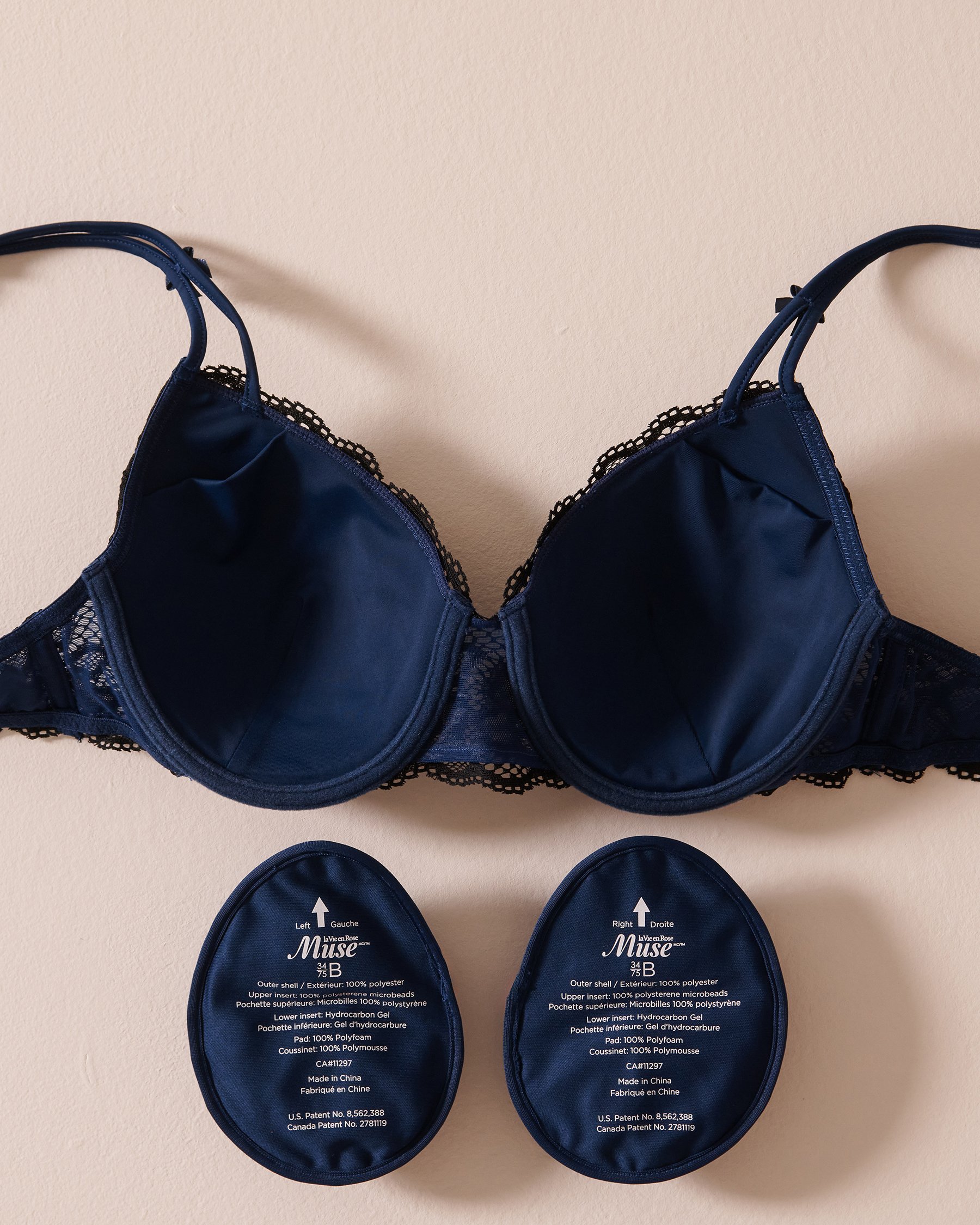 LA VIE EN ROSE Soutien-gorge mastectomie doublure légère Noir et bleu 389-110-0-98 - View2