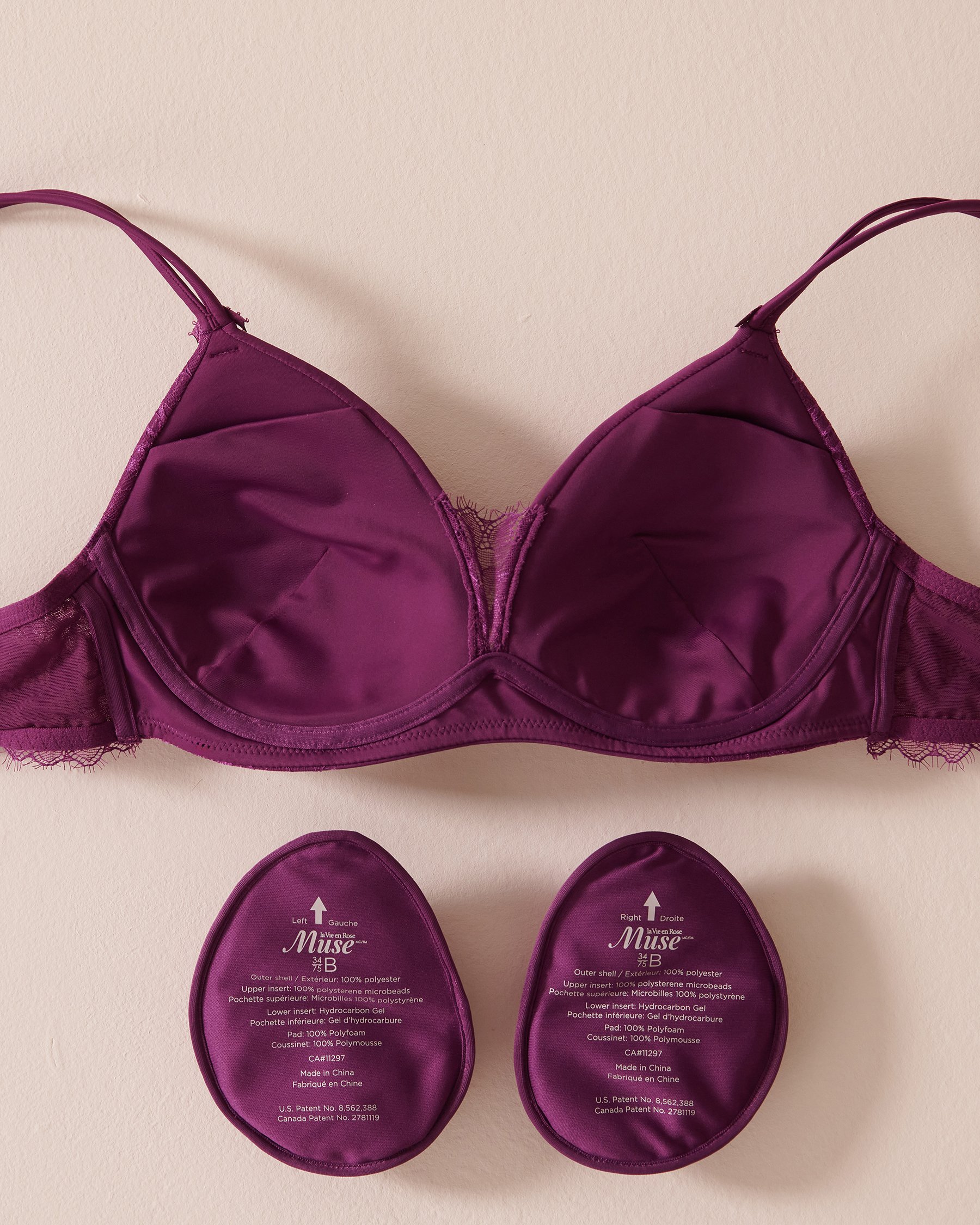 LA VIE EN ROSE Soutien-gorge mastectomie doublure légère sans armatures Violet vibrant 10200422 - View2