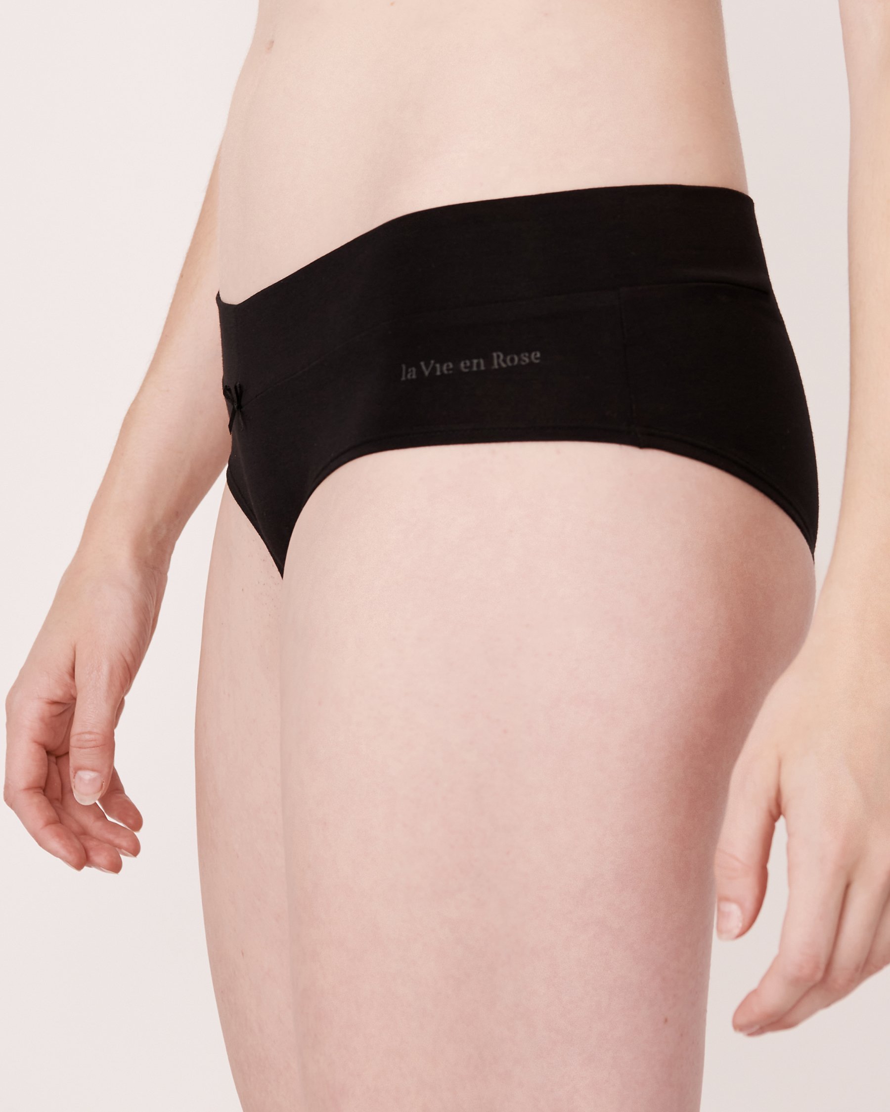 LA VIE EN ROSE 6-Pack Cotton Hiphugger Panty Black/Beige 20100420 - View2