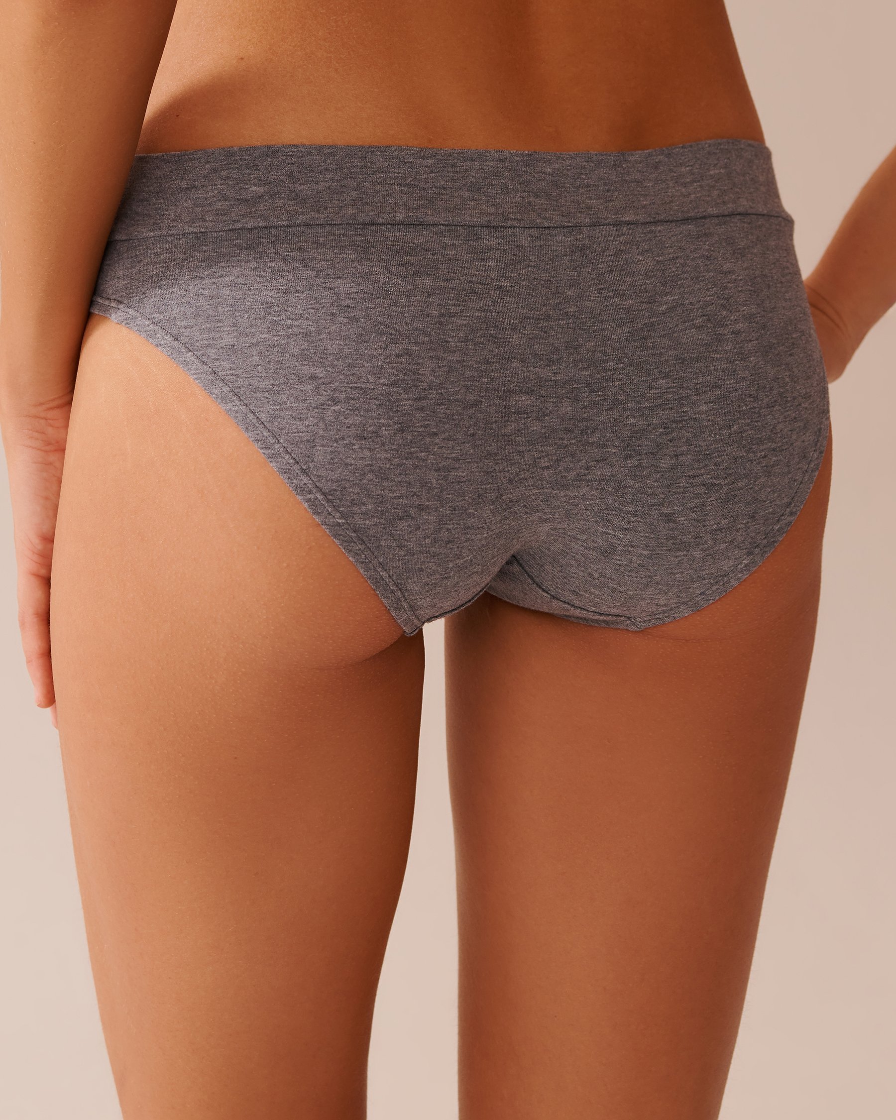 LA VIE EN ROSE Culotte bikini en coton Gris 564-212-0-00 - View2
