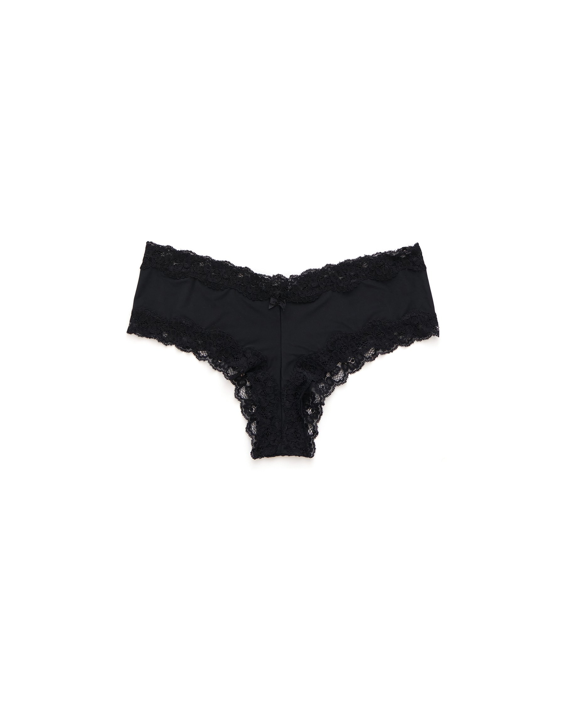 LA VIE EN ROSE Culotte cheeky microfibre et bordure de dentelle Noir 018-225-0-00 - View3