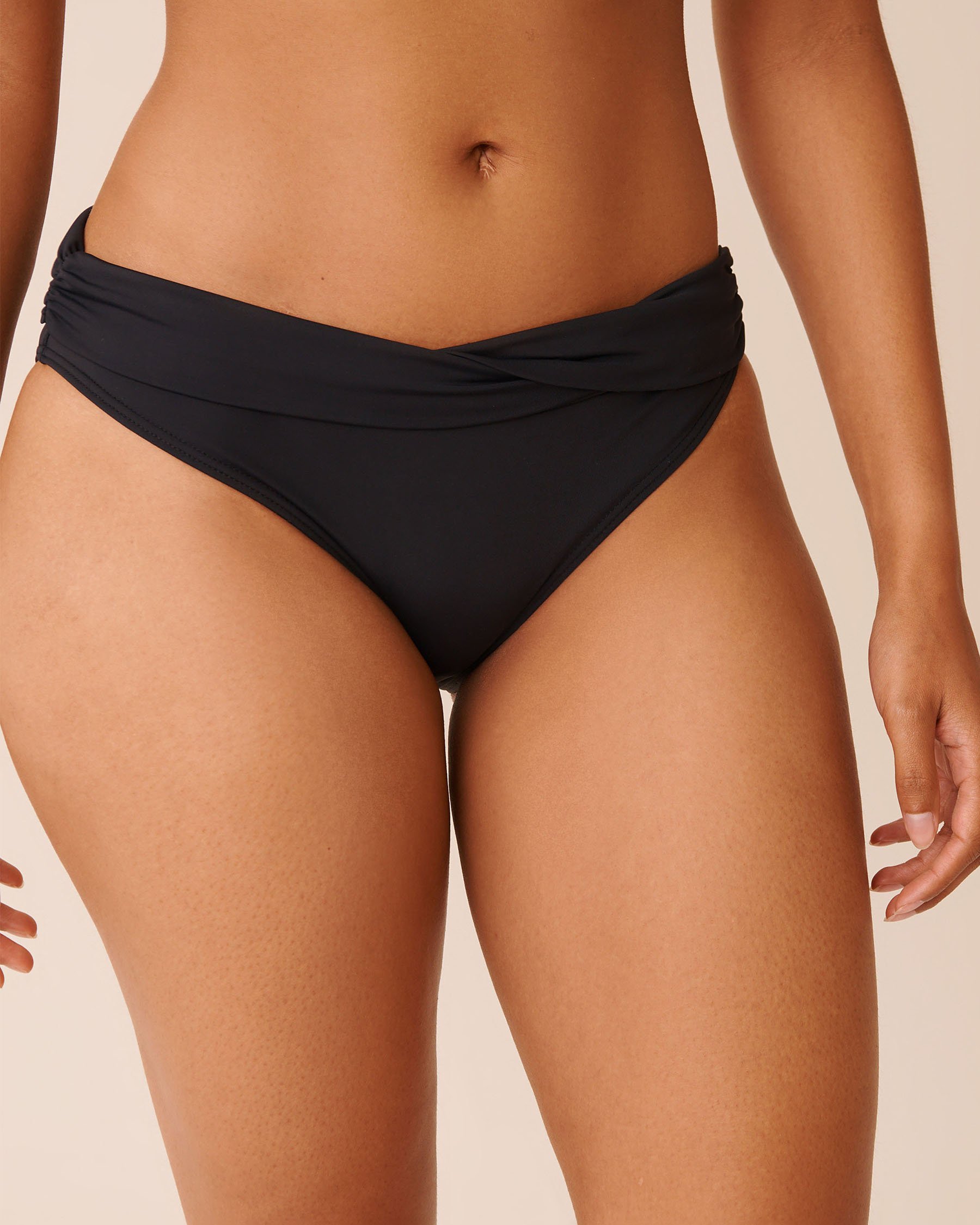 LA VIE EN ROSE AQUA Bas de bikini bande de taille torsadée BLACK Noir 799-621-1-00 - View1