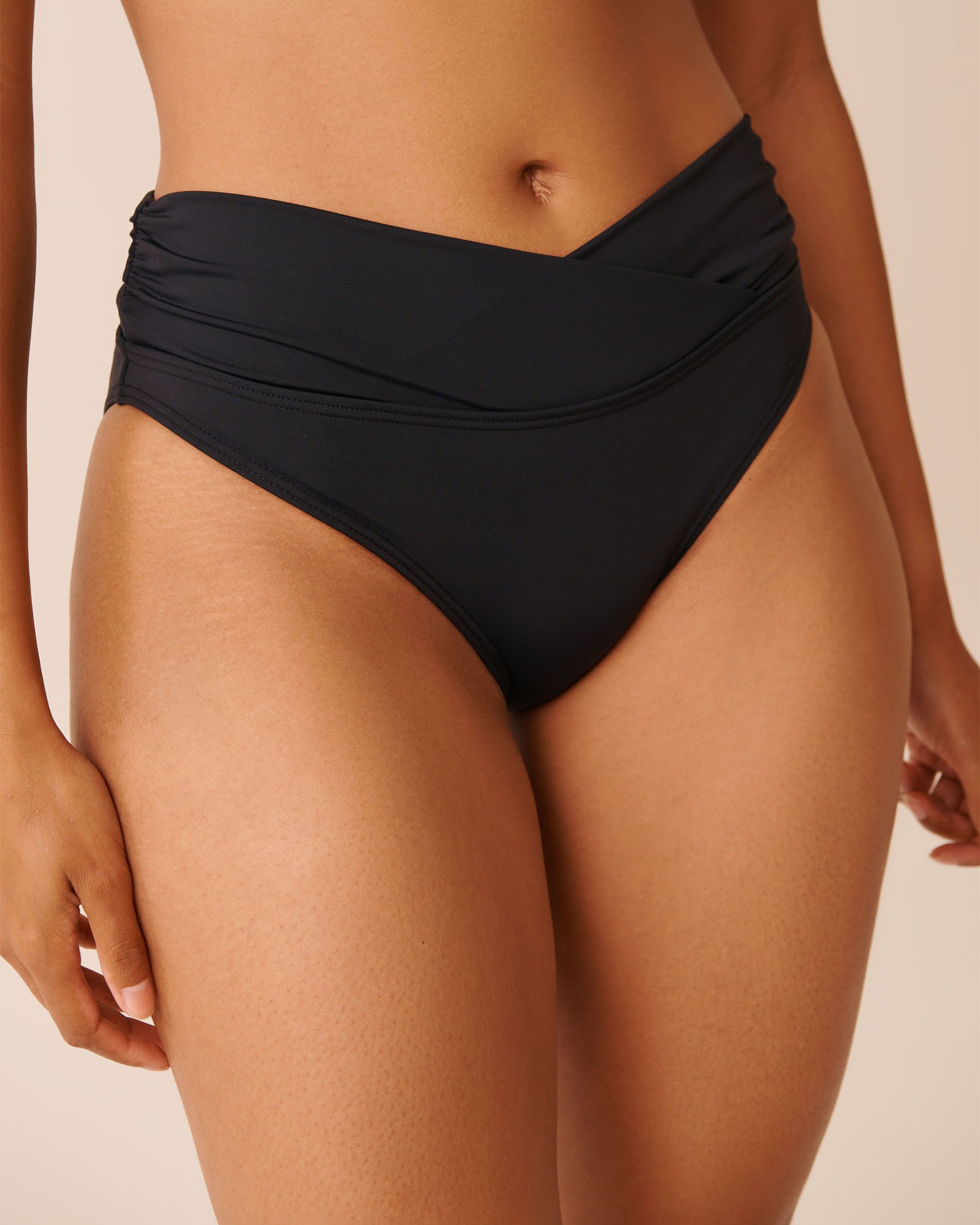 LA VIE EN ROSE AQUA Bas de bikini bande de taille torsadée BLACK Noir 799-621-1-00 - View3