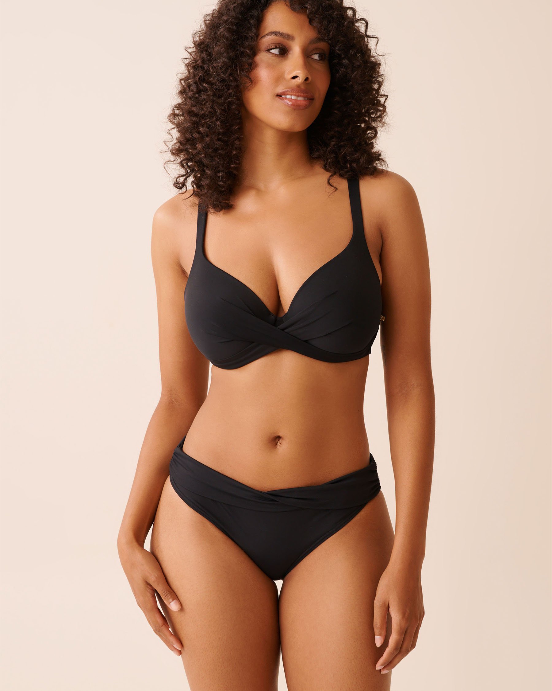 LA VIE EN ROSE AQUA Bas de bikini bande de taille torsadée BLACK Noir 799-621-1-00 - View6