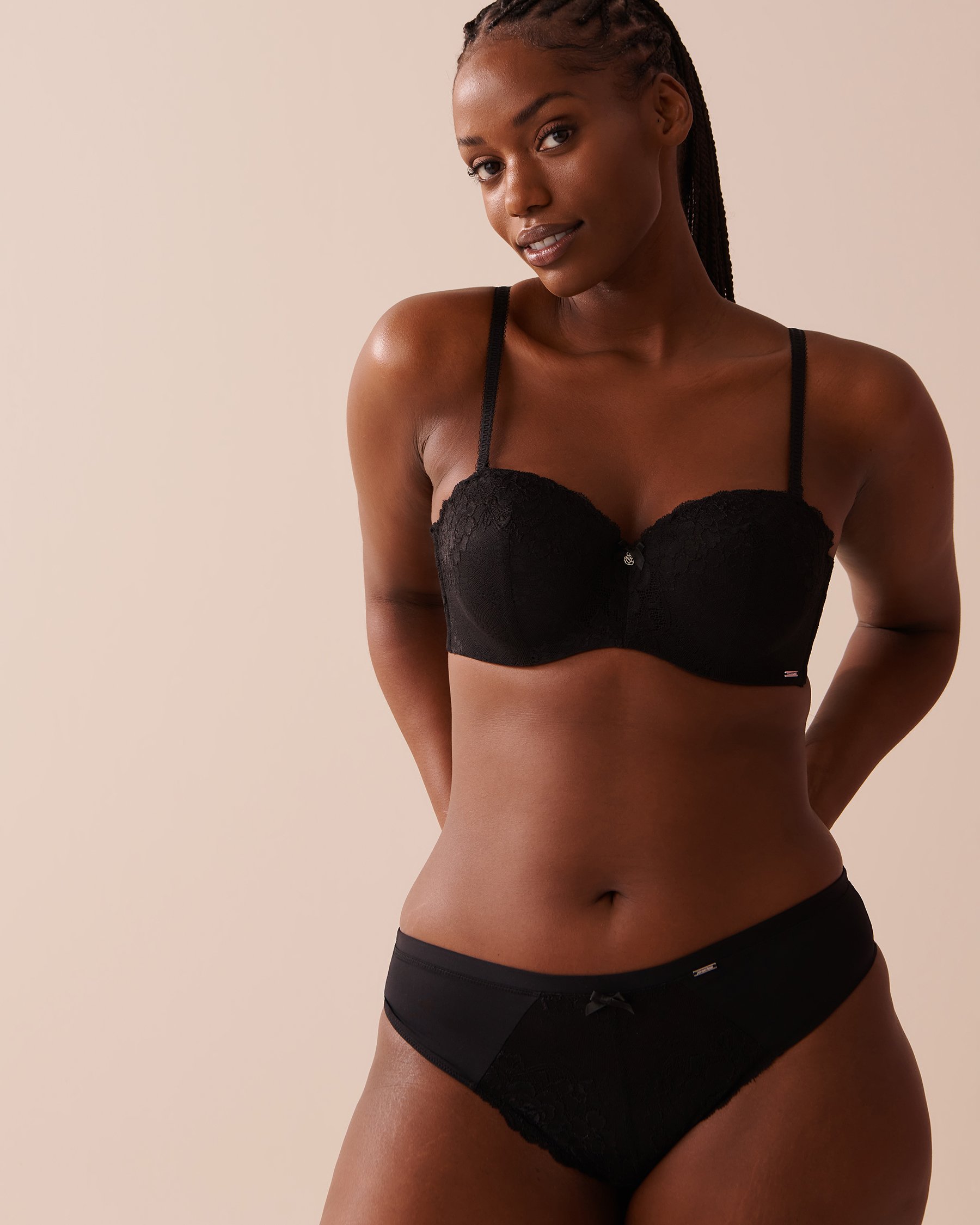 LA VIE EN ROSE Lightly Lined Memory Foam Strapless Bra Black 618-112-1-00 - View4