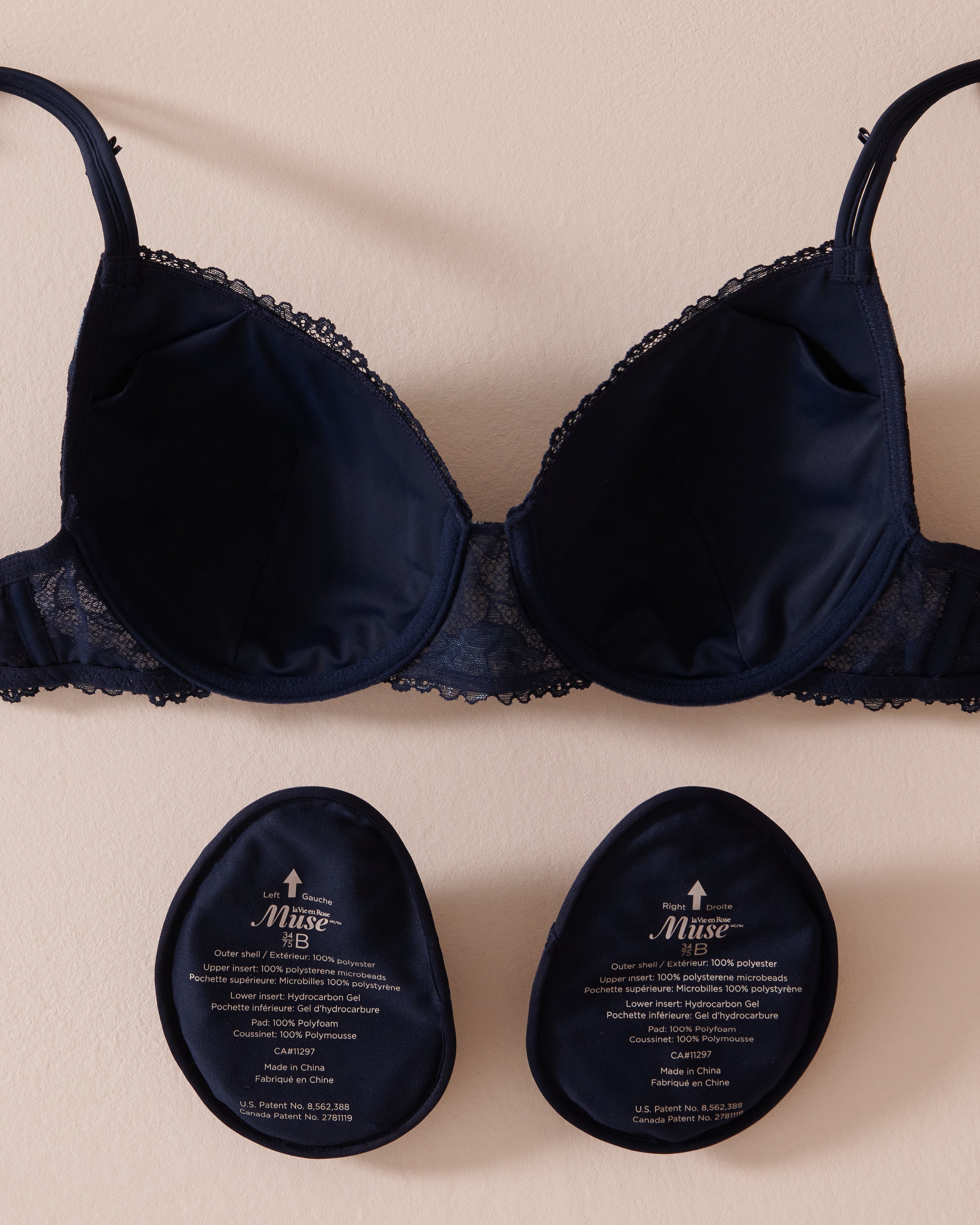 LA VIE EN ROSE Soutien-gorge mastectomie doublure légère Bleu marine 10200481 - View2