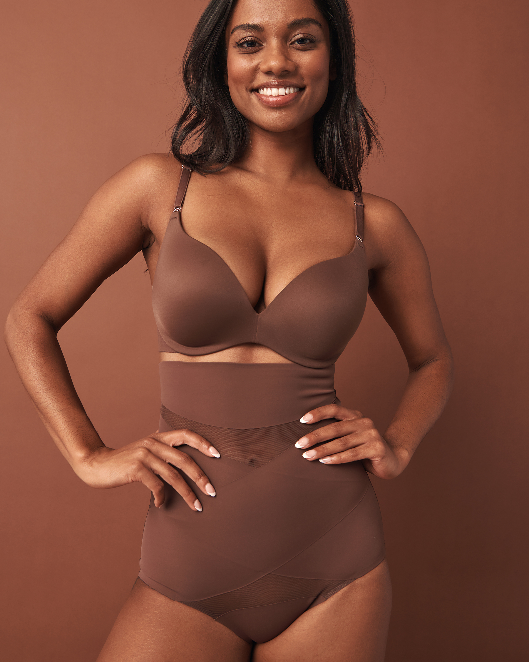 LA VIE EN ROSE Microfiber High Waist Shaping Panty Smooth coffee 30200004 - View1