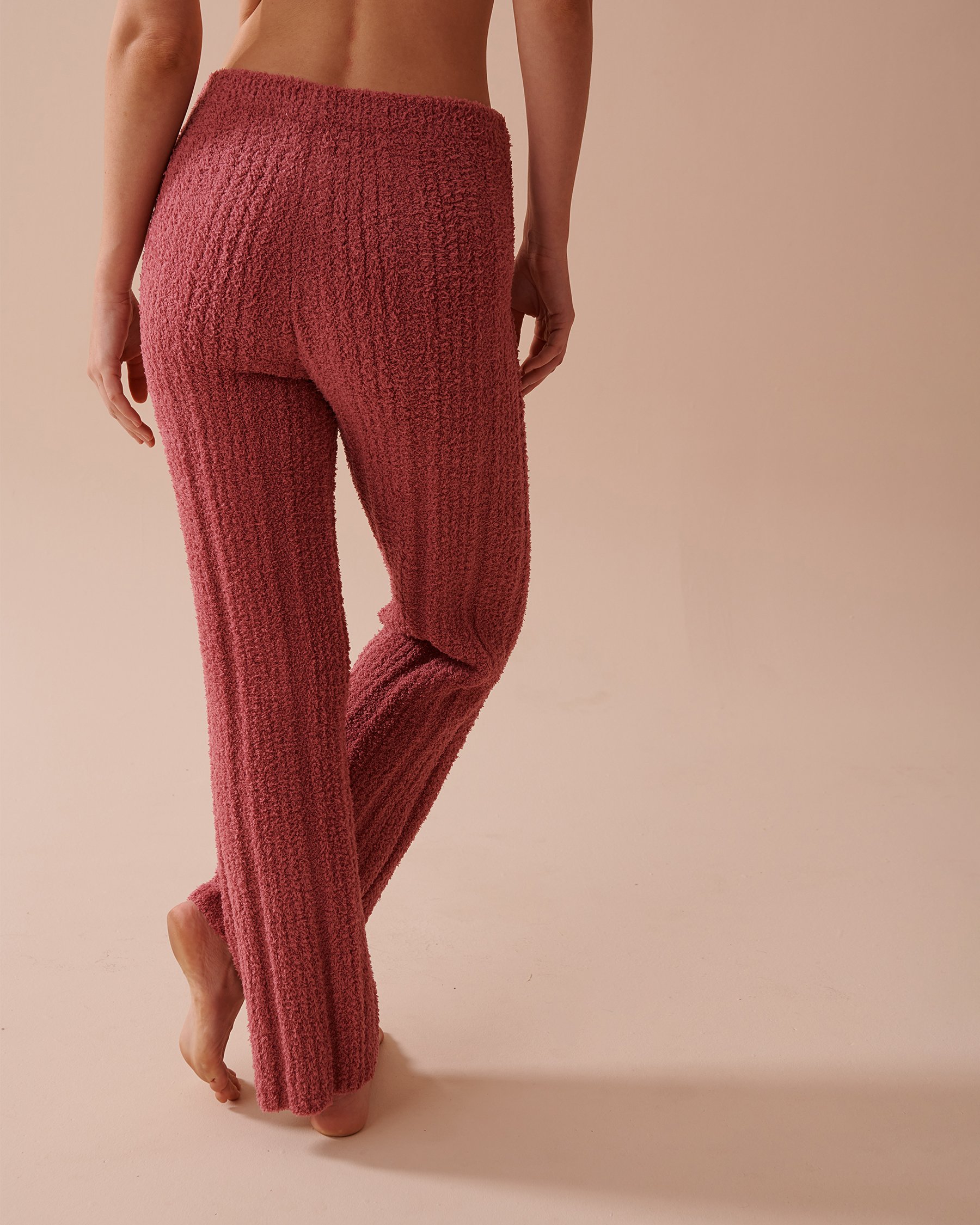 LA VIE EN ROSE Ribbed Chenille Pants Dusty Pink 50200075 - View2
