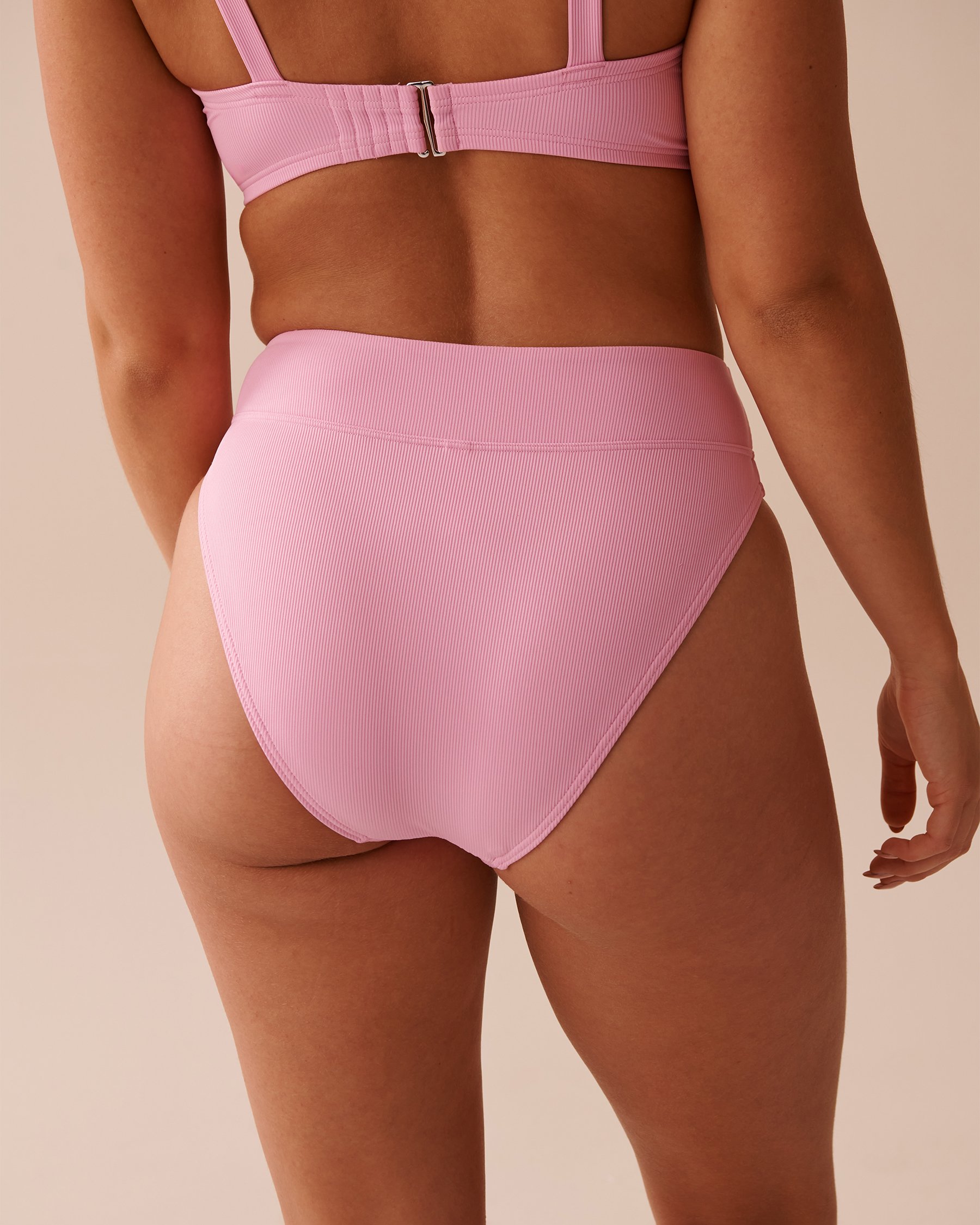 LA VIE EN ROSE AQUA PINK LEMONADE Recycled Fibers High Waist Brazilian Bikini Bottom Pink Lemonade 70300597 - View2