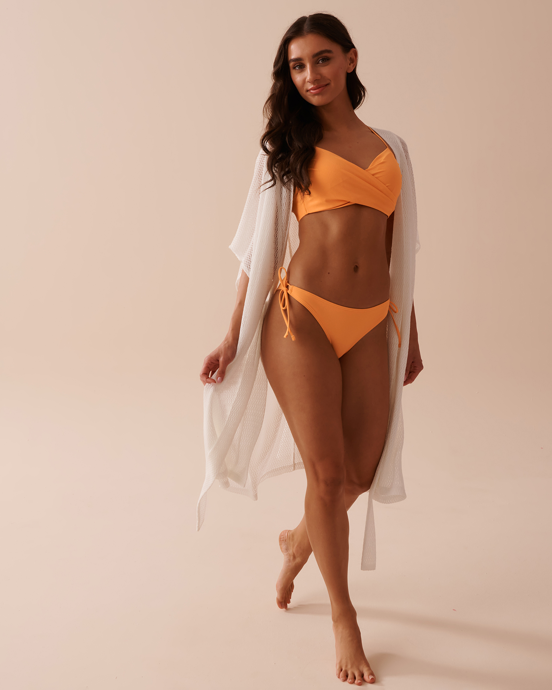 LA VIE EN ROSE AQUA Crochet Cut-out Caftan White 80400057 - View2