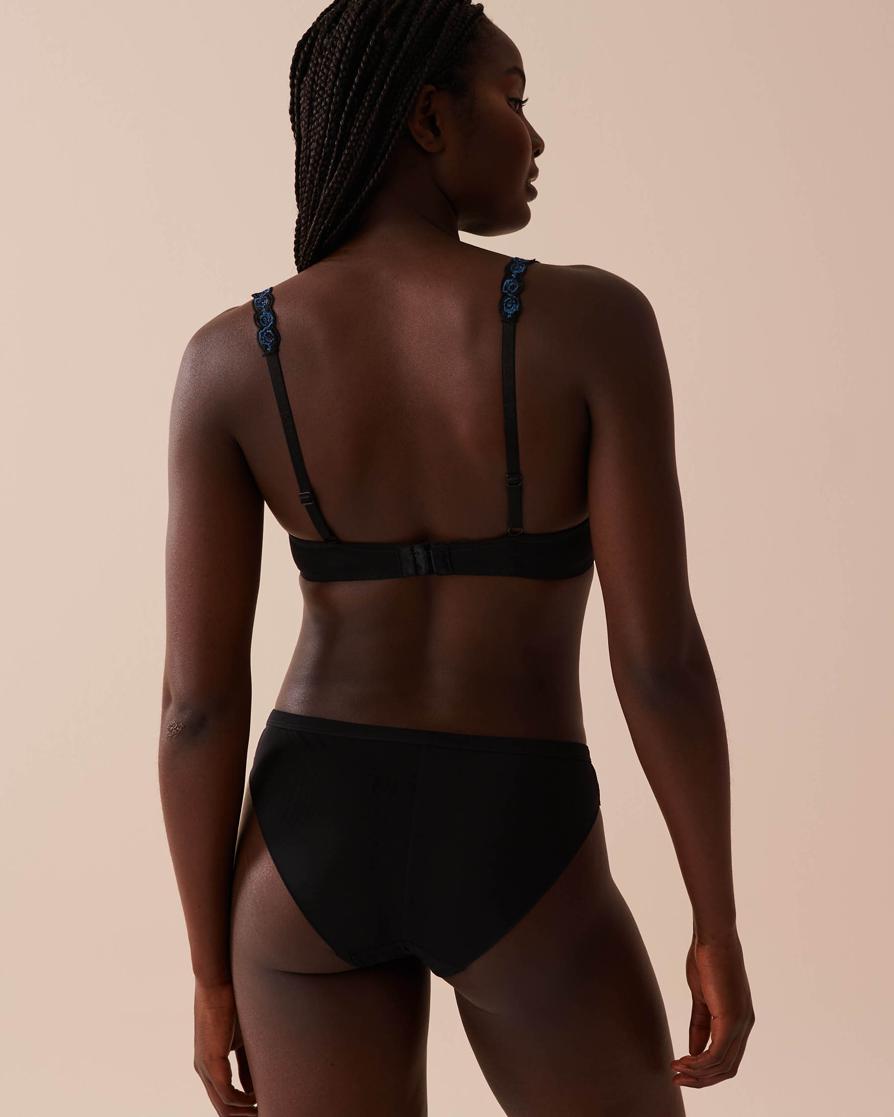 LA VIE EN ROSE Push-up Demi Bra Blue Roses 10300161 - View2