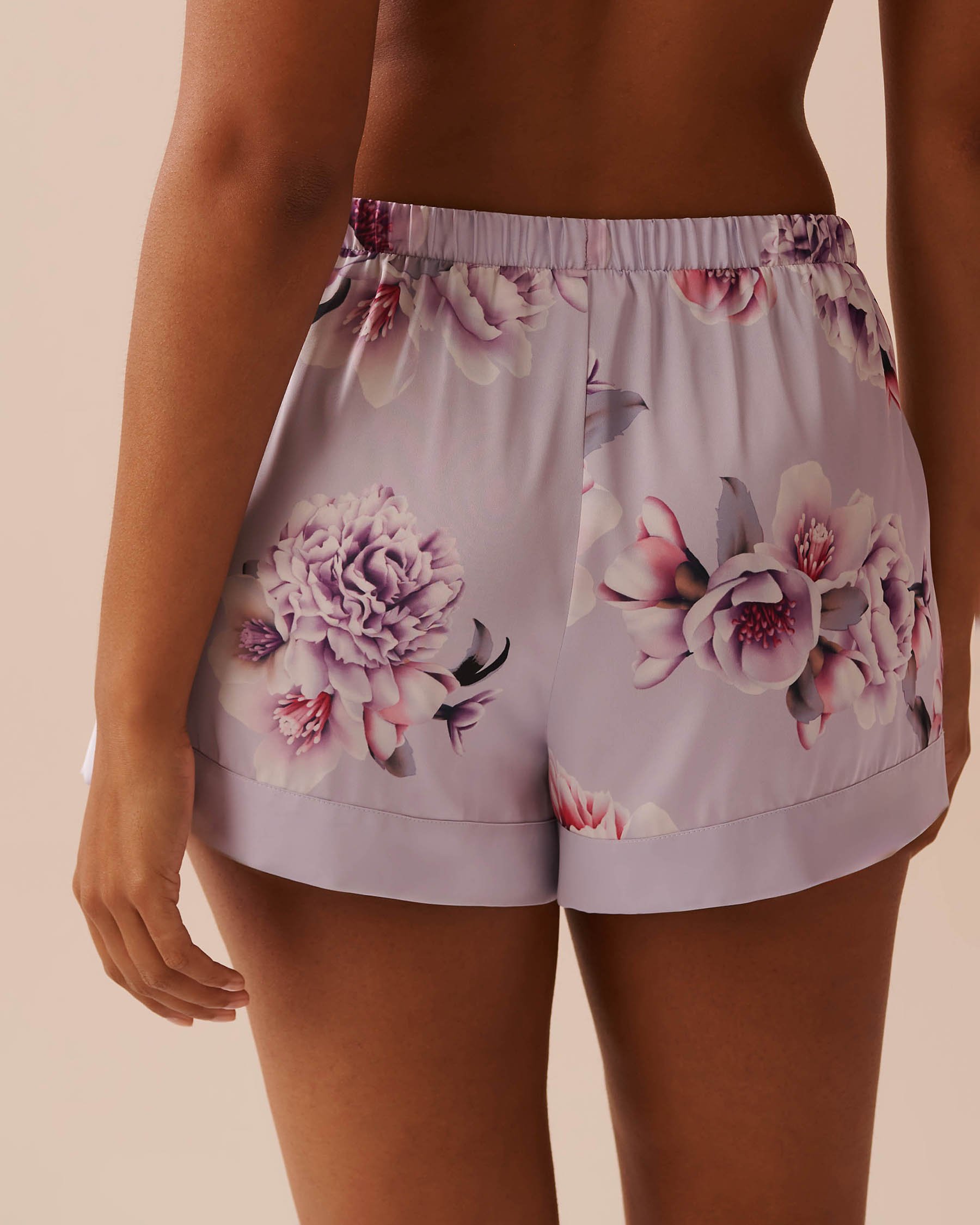 LA VIE EN ROSE Victorian Floral Satin Shorts Victorian Garden 60200106 - View2