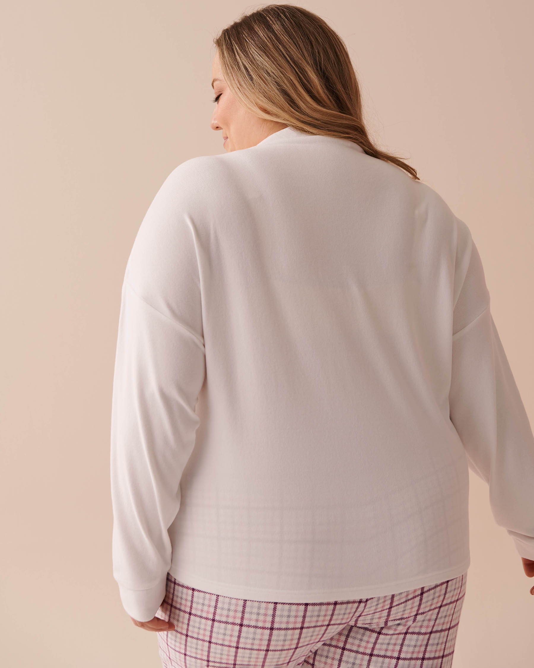 LA VIE EN ROSE Chandail manches longues en fibres recyclées Blanc 40100617 - View2