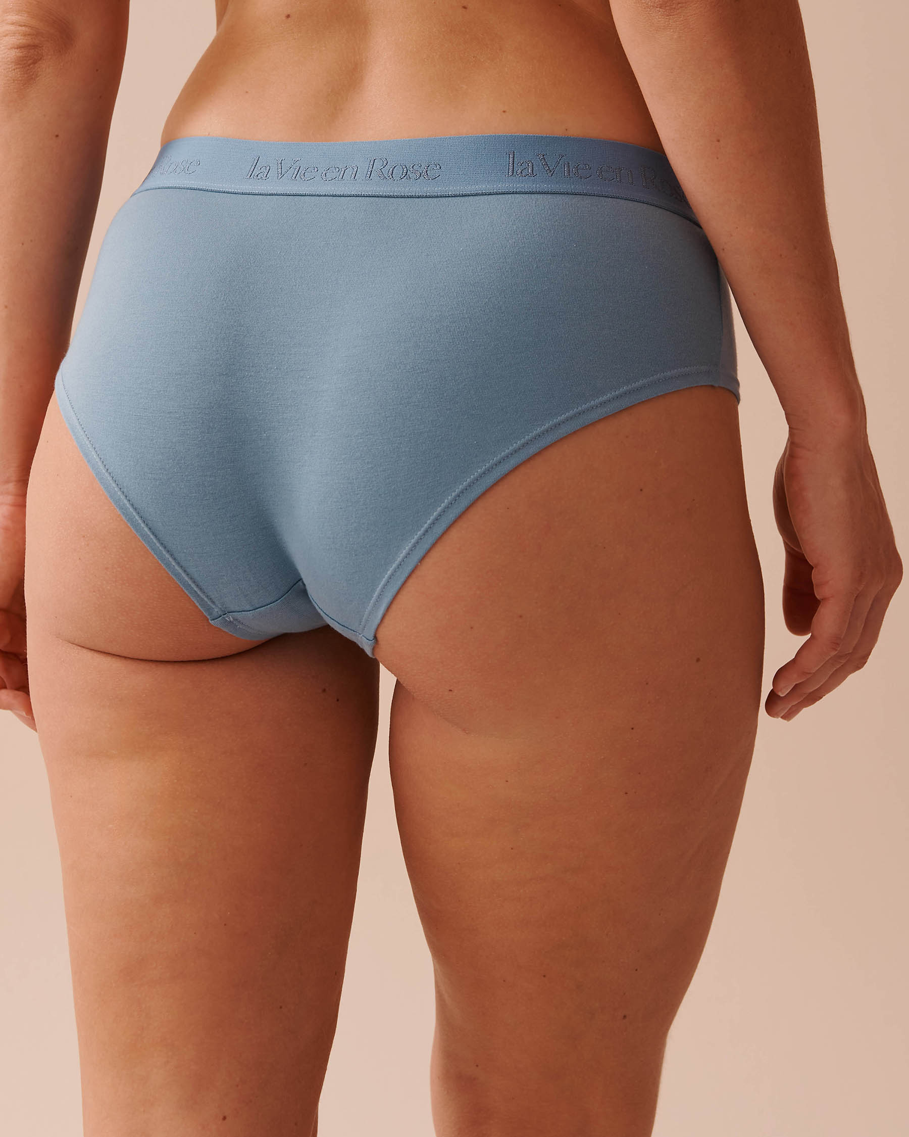 LA VIE EN ROSE Cotton and Logo Elastic Band Hiphugger Panty Nordic Blue 20100519 - View2