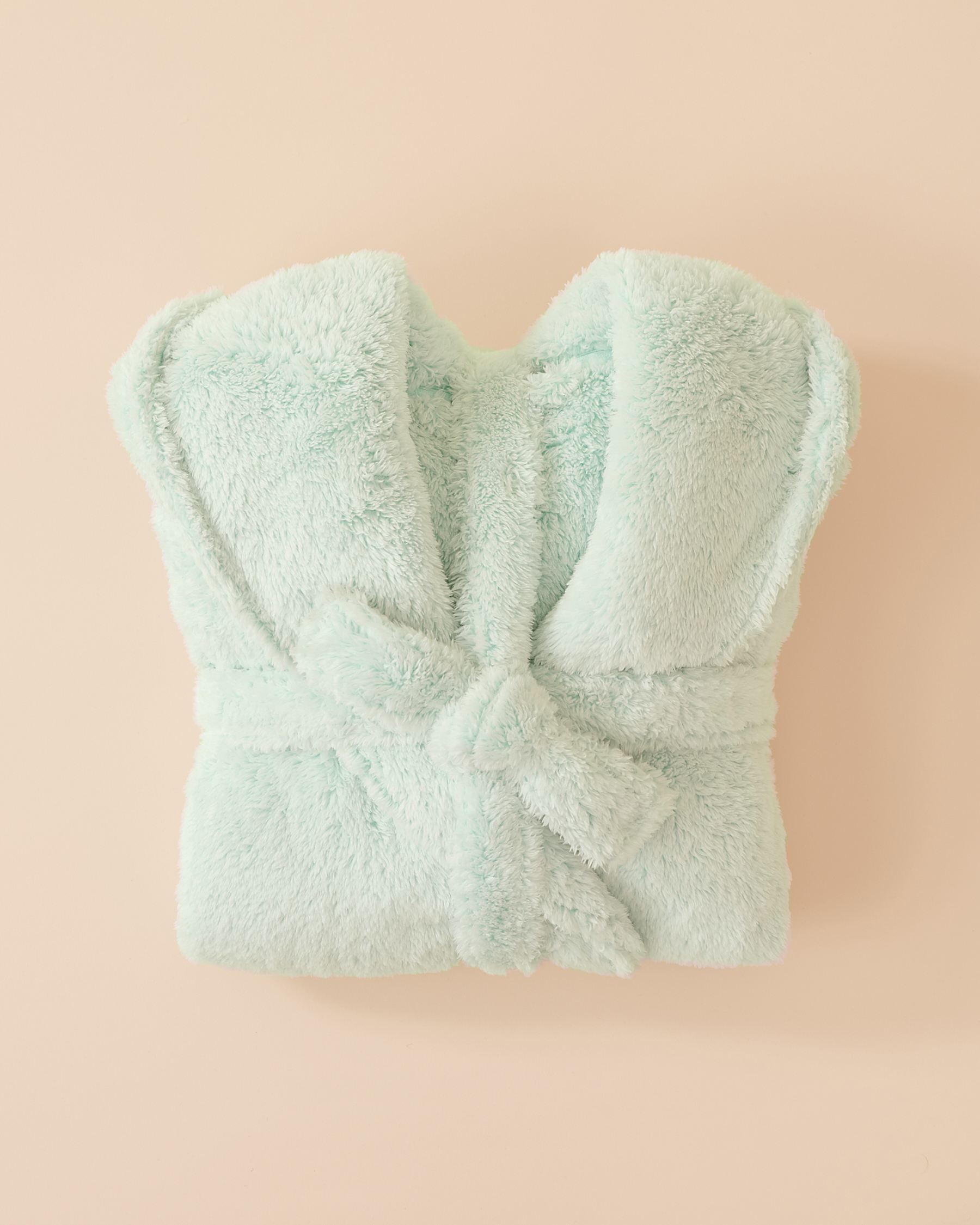 LA VIE EN ROSE Robe de chambre à capuchon en peluche douce Vert menthe 40600193 - View2