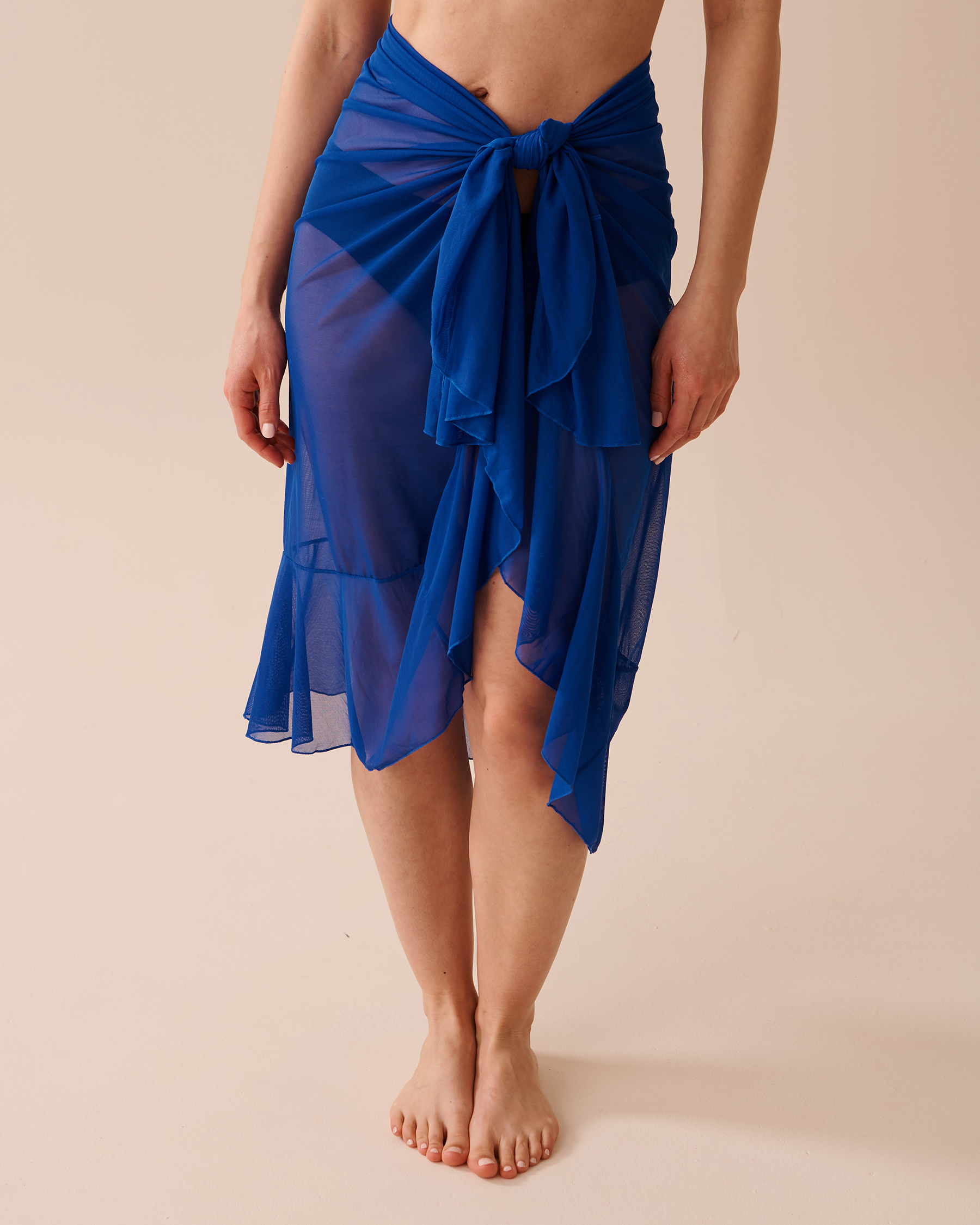 LA VIE EN ROSE AQUA Paréo en résille à volants Bleu profond 80200046 - View1