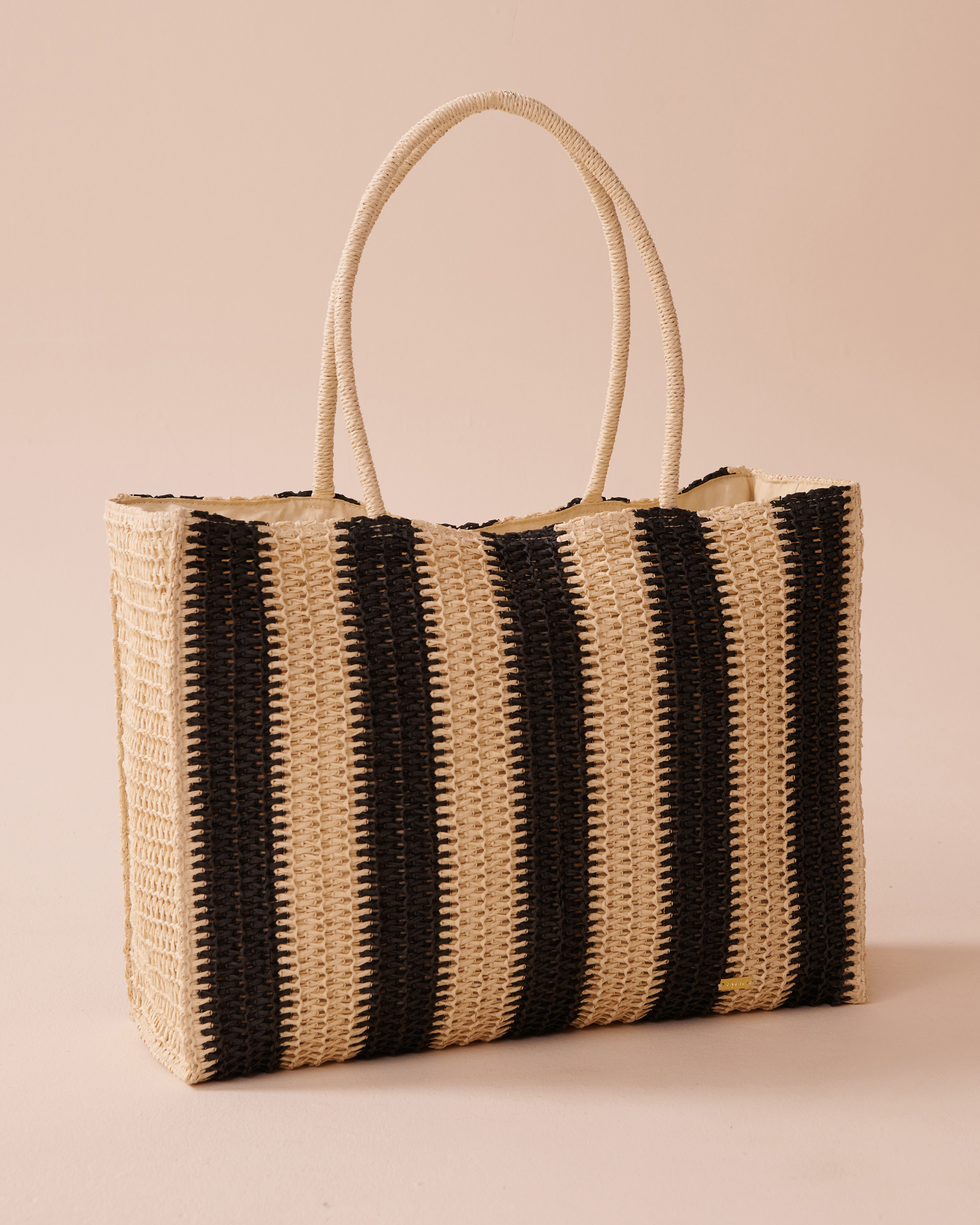 LA VIE EN ROSE AQUA Striped Straw Bag Striped Straw 80500106 - View2