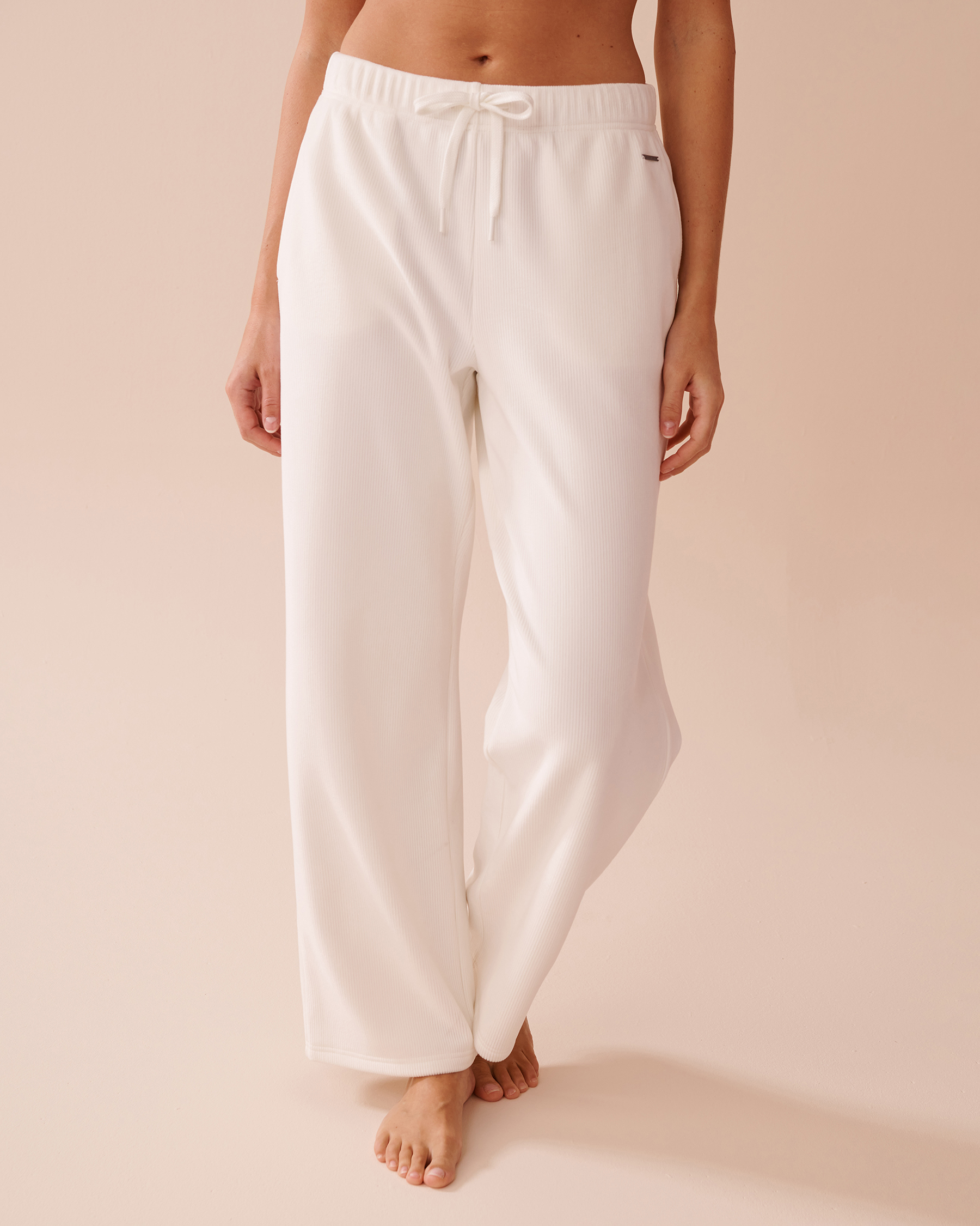 LA VIE EN ROSE Heavy Ribbed Pants White 50200085 - View2