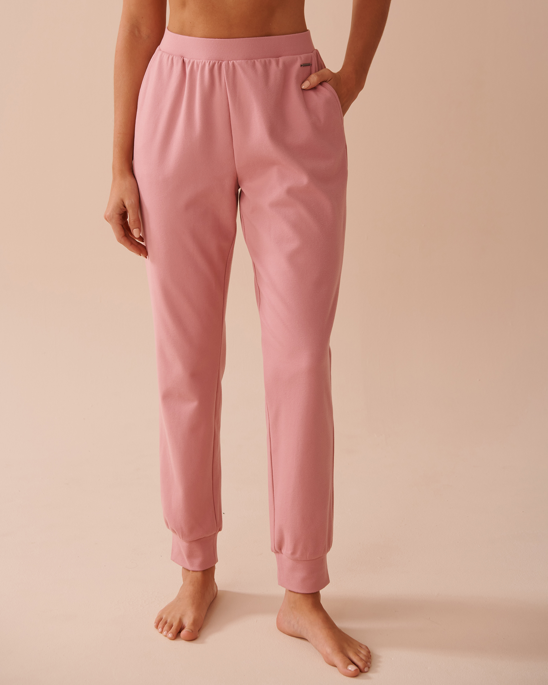 LA VIE EN ROSE Lightly Ribbed Jogger Pants Old Pink 50200086 - View1